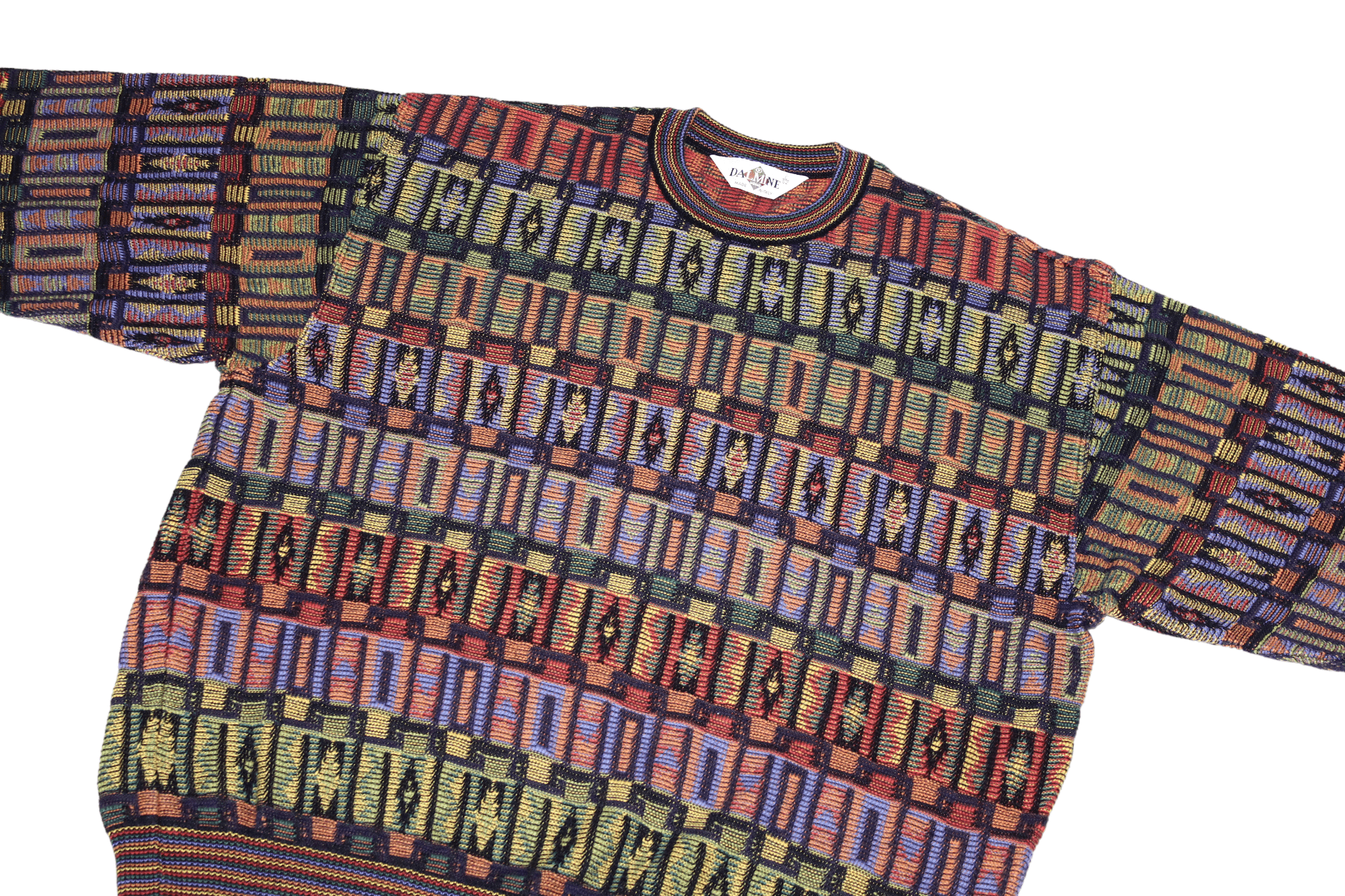Dalmine VTG Dalmine Uomo Coloured Abstract Pattern Knit Sweater Size US M / EU 48-50 / 2 - 4 Thumbnail