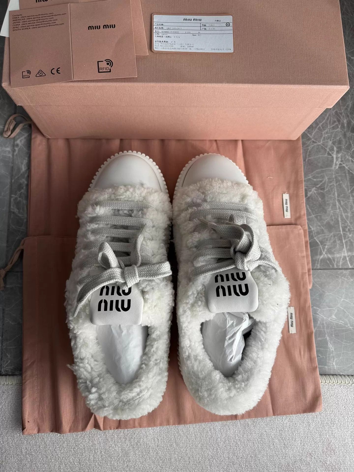 Miu Miu MIU MIU white fluffy platform cracker shoes size 38.5 Size US 8 / IT 38 - 5 Thumbnail