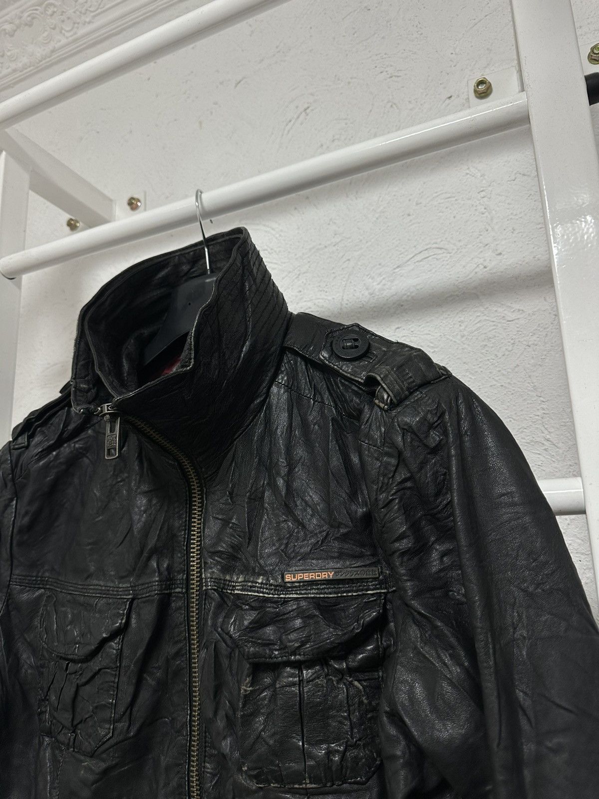 Japanese Brand × Superdry Superdry Avant-Garde Leather Jacket M Size Diesel Style Size US M / EU 48-50 / 2 - 2 Thumbnail