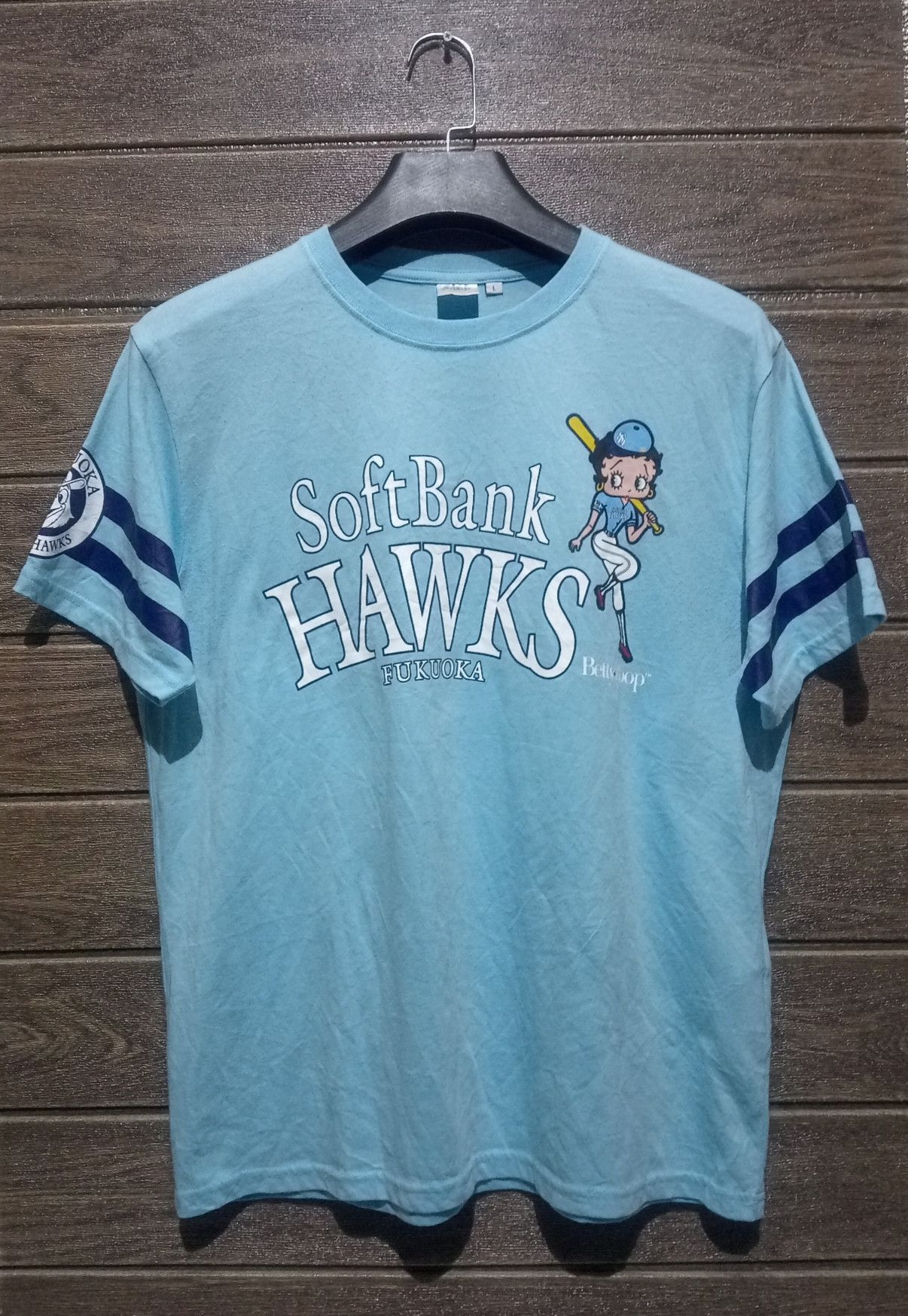 Anime × Japanese Brand Vintage SoftBank Hawks Fukuoka X Betty Boop Softball Tee Size US L / EU 52-54 / 3 - 1 Thumbnail