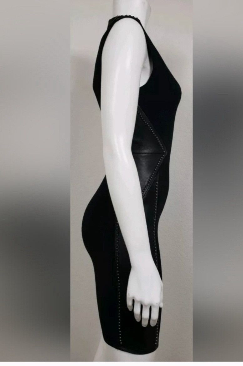 Haute Hippie Haute Hippie Black Sleeveless Lambskin Leather studded Dress Size XS / US 0-2 / IT 36-38 - 3 Thumbnail
