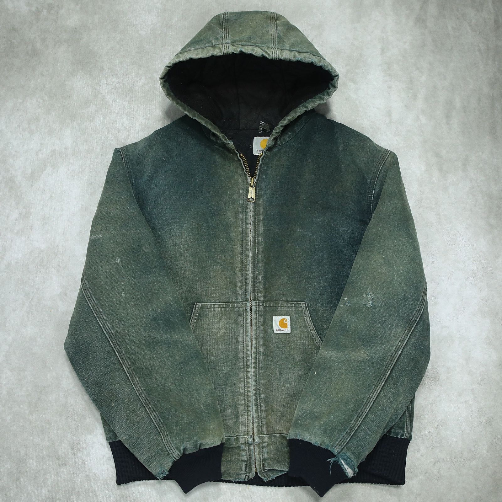 Carhartt Vintage FADED Black Carhartt J140 BLK Hooded Jacket Size US M / EU 48-50 / 2 - 2 Thumbnail