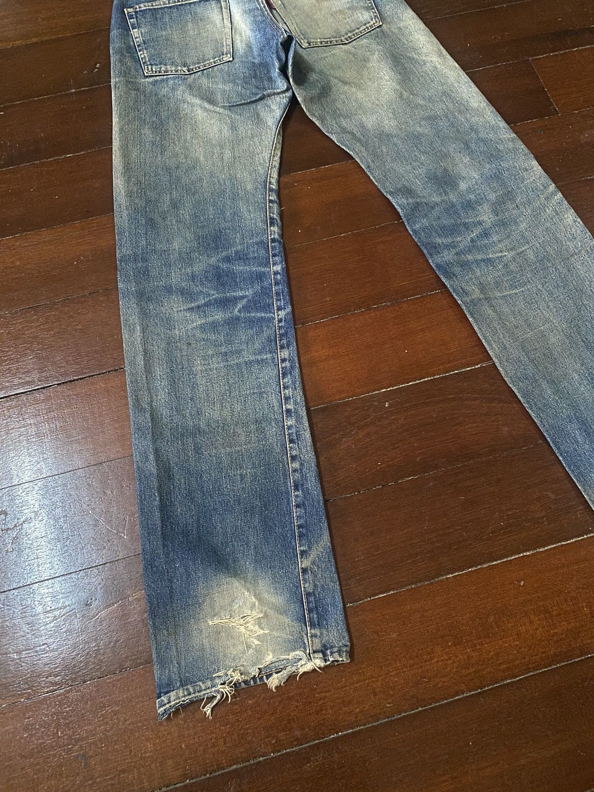 Denime Vintage denime Distress Mud wash Denim Selvedge Jeans Size US 29 - 15 Thumbnail