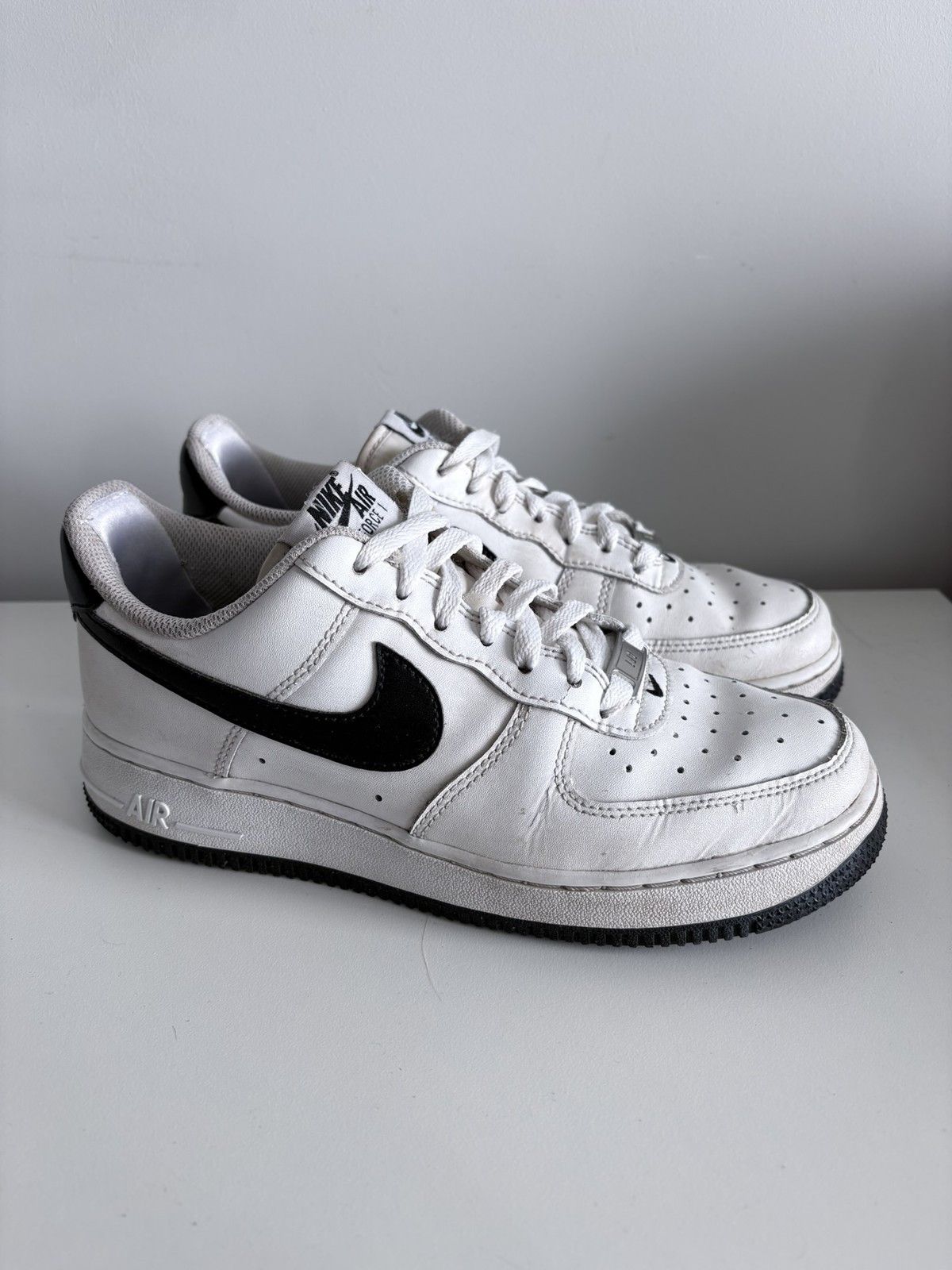 Nike Nike Air Force 1 Low white black leather women's size 38.5 Size US 8.5 / IT 38.5 - 4 Thumbnail