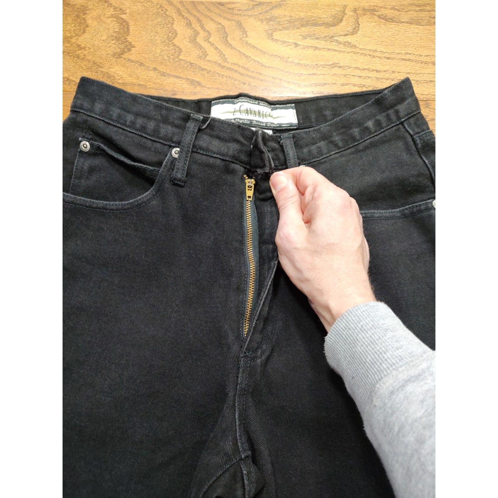 Denime VINTAGE Z Cavaricci Jeans Regular Fit Denim Black Womens 29x32 Zip 5-Pocket Stretch Classic Retro Y2K Vintage Shirt? Size 29" - 4 Thumbnail
