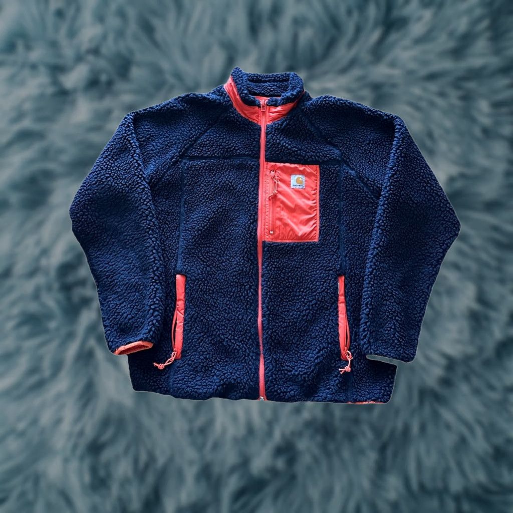 Carhartt VINTAGE Carhartt Wip Car Heart Bore Fleece Jacket Men'S L Blue Full Zip Jacket Mens Regular Size L Vintage 90s Hiking Size US L / EU 52-54 / 3 - 1 Thumbnail
