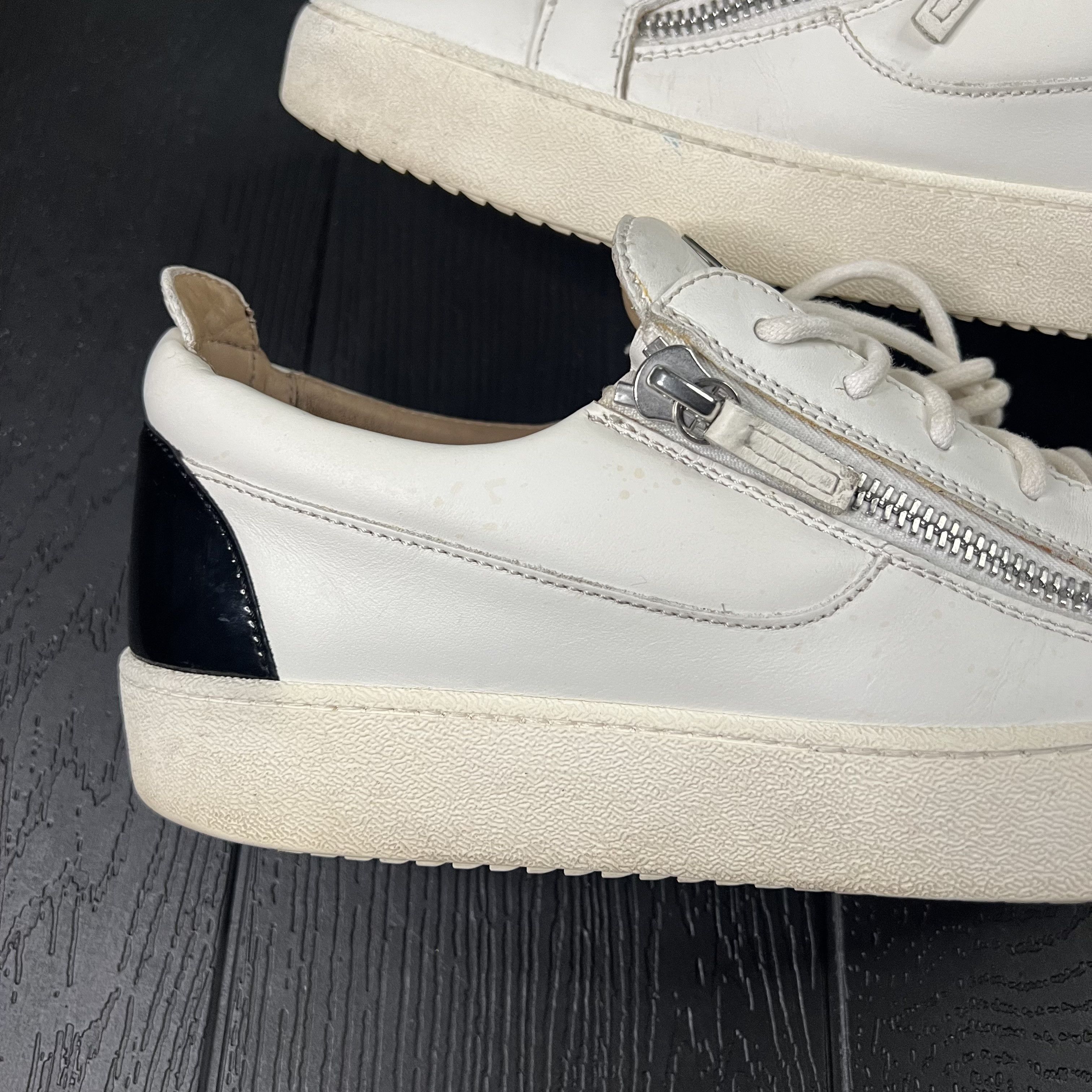 Giuseppe Zanotti Giuseppe Zanotti Double Zip Low Top Sneaker White Black Size US 11 / EU 44 - 5 Thumbnail