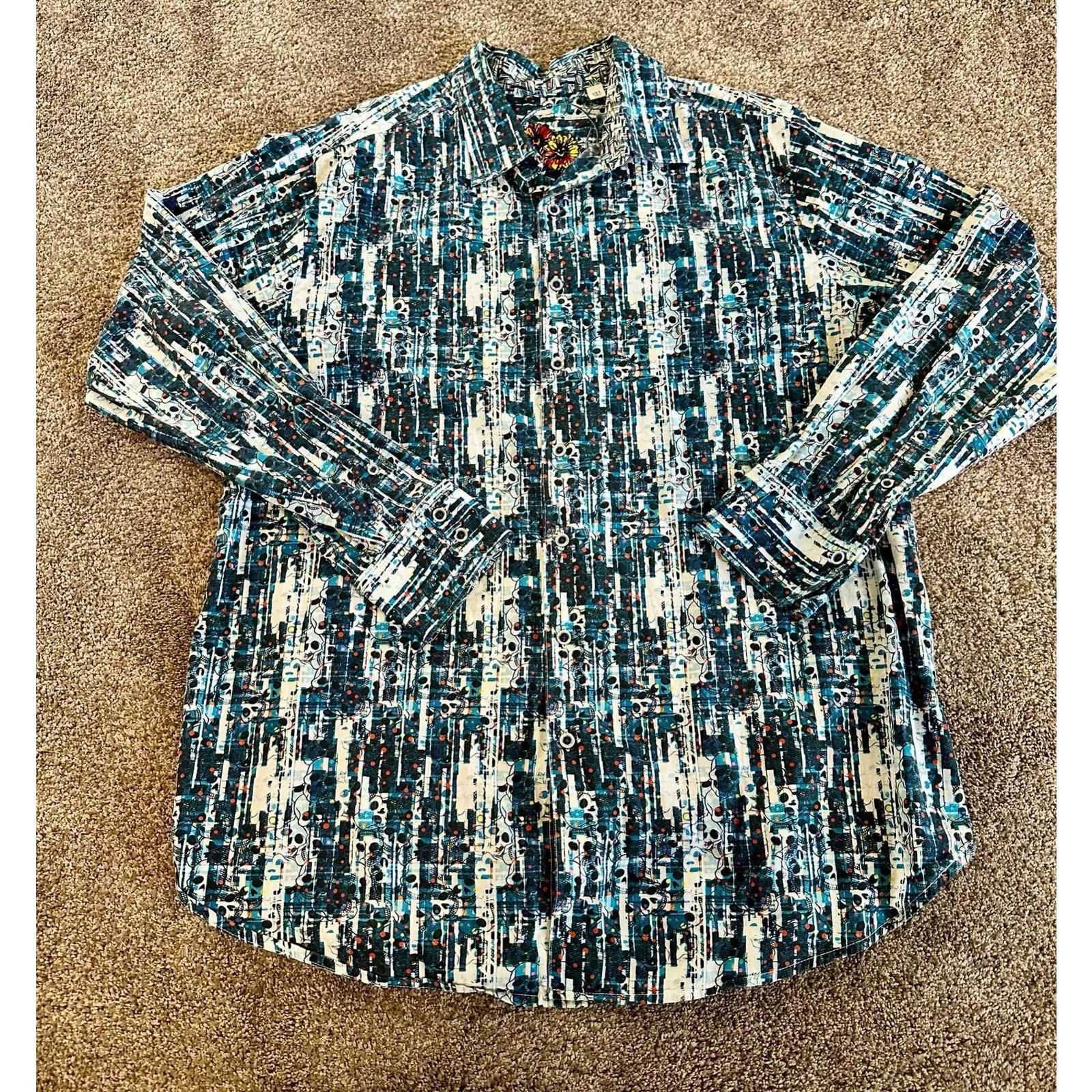 Robert Graham Robert Graham LA VETA Skull Head Long Sleeve Shirt 2XL XXL Size US XXL / EU 58 / 5 - 1 Thumbnail