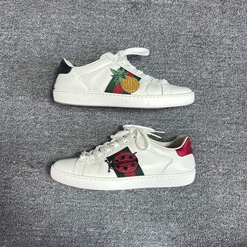 Gucci Gucci ACE Leather Sneakers with Pineapple Embroidery -2508 Size US 6 / IT 36 - 2 Thumbnail
