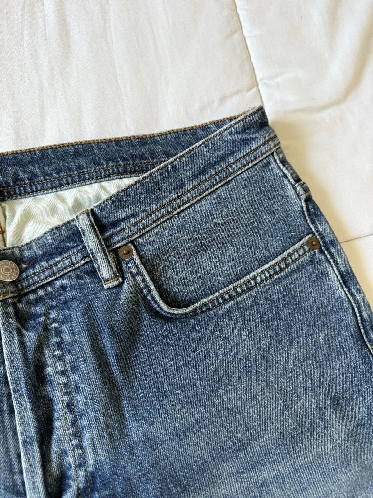 Acne Studios Acne Studio River Floragatan Denim Mid Blue Slim Tapered Size US 34 / EU 50 - 6 Thumbnail