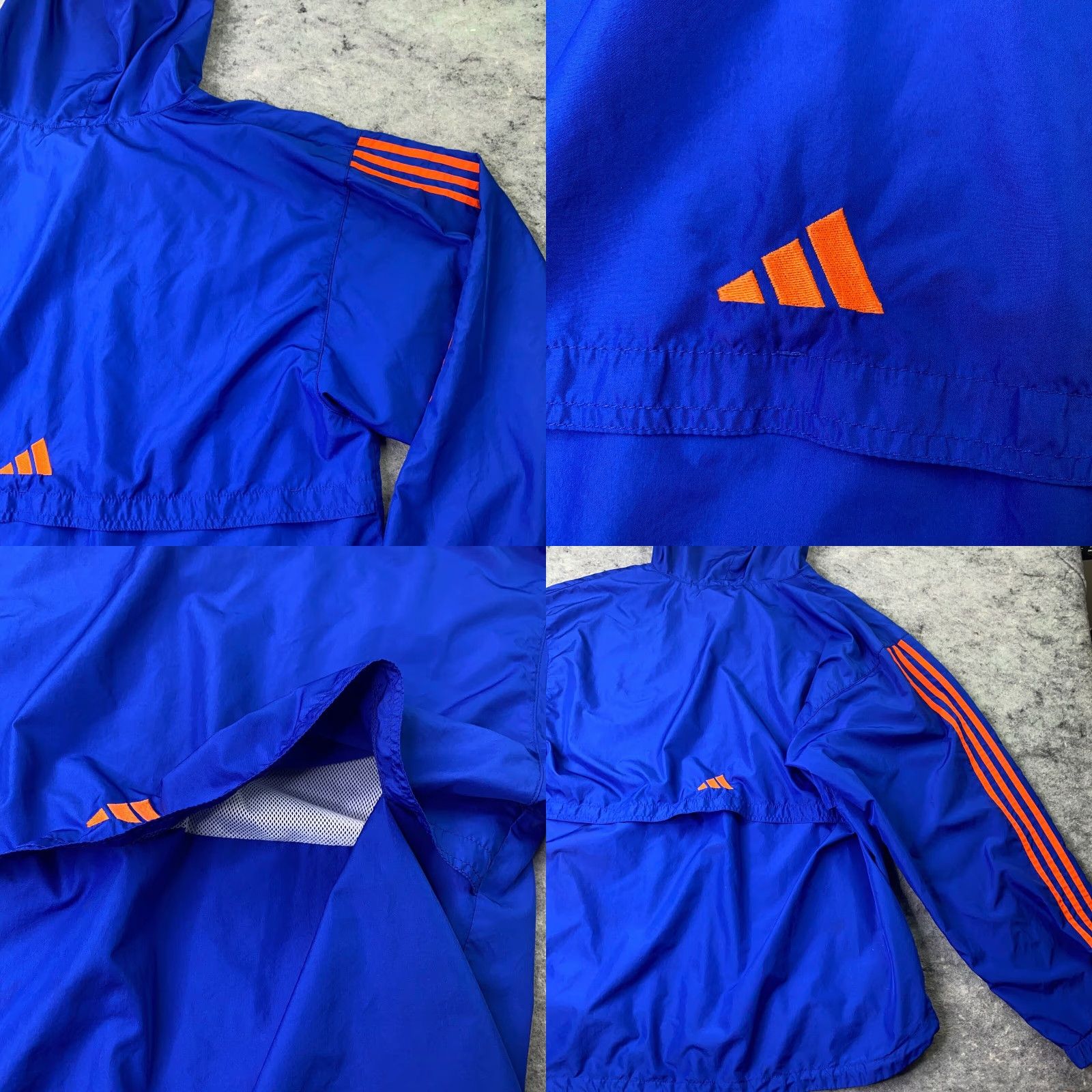 Adidas VINTAGE Adidas Jacket Mens XL Blue Windbreaker Hooded 3-Stripe 90s Y2K Zip Pockets All Seasons Size US XL / EU 56 / 4 - 9 Thumbnail