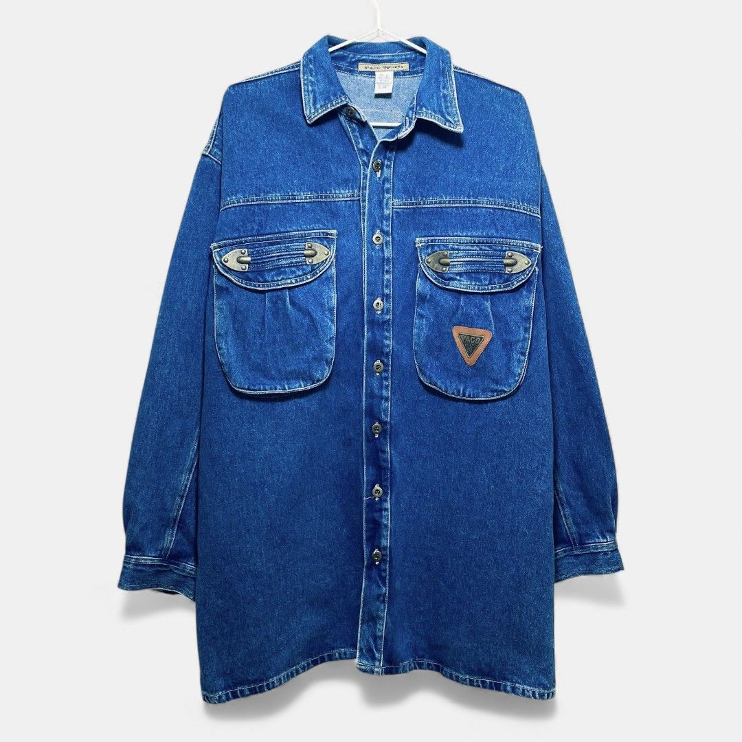 Other Authentic 90s Paco Jeans denim overshirt - Fashionella Size US L / EU 52-54 / 3 - 2 Thumbnail