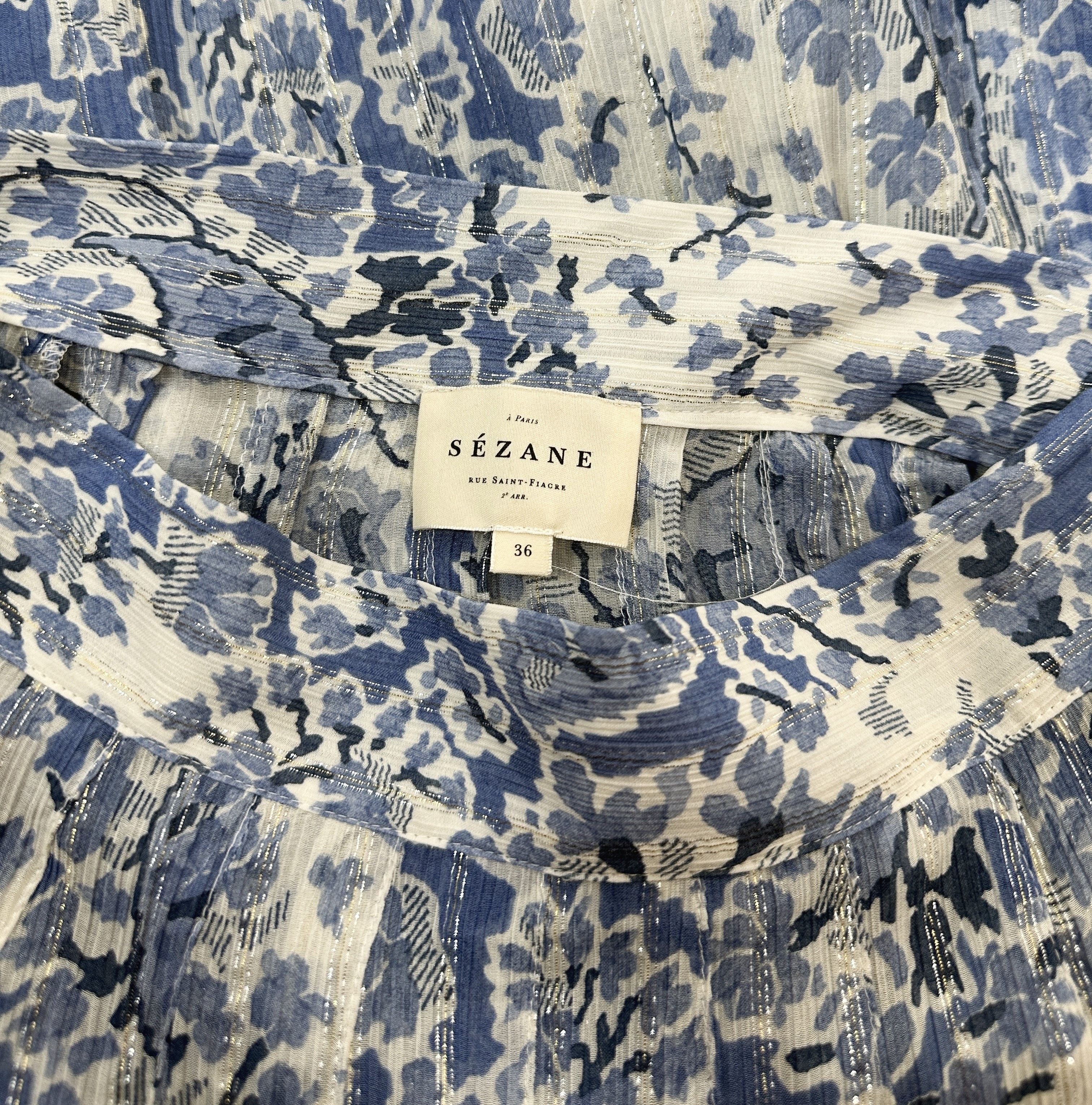 Sezane Blue Midi Skirt Size 26" / US 2 / IT 38 - 6 Thumbnail
