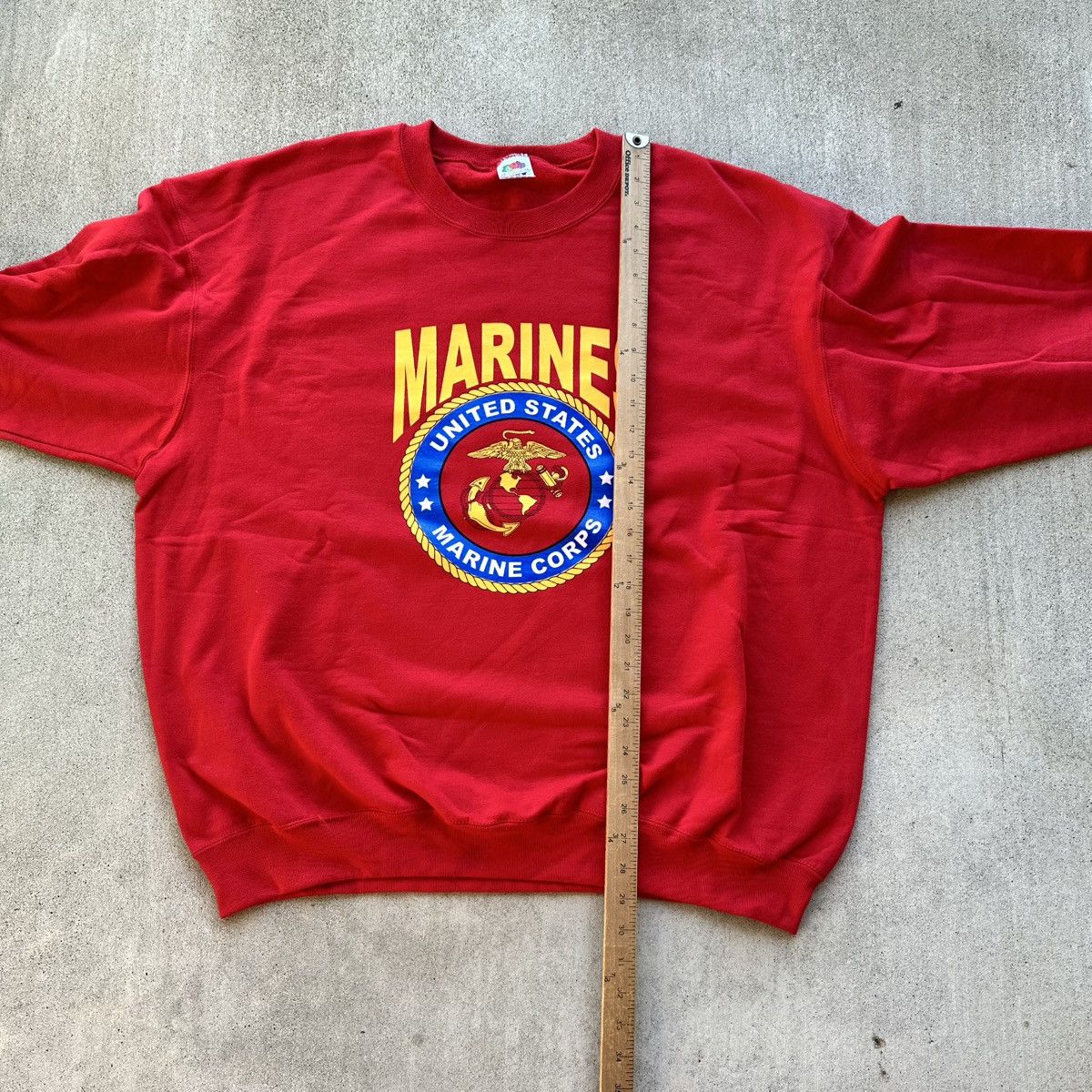Fruit Of The Loom Vintage United States Marines Sweatshirt Men Side 2XL Red Size US XXL / EU 58 / 5 - 5 Thumbnail