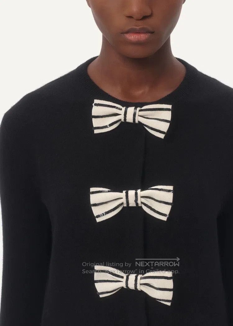 Valentino Valentino Wool embroidered bow cardigan Size S / US 4 / IT 40 - 4 Thumbnail