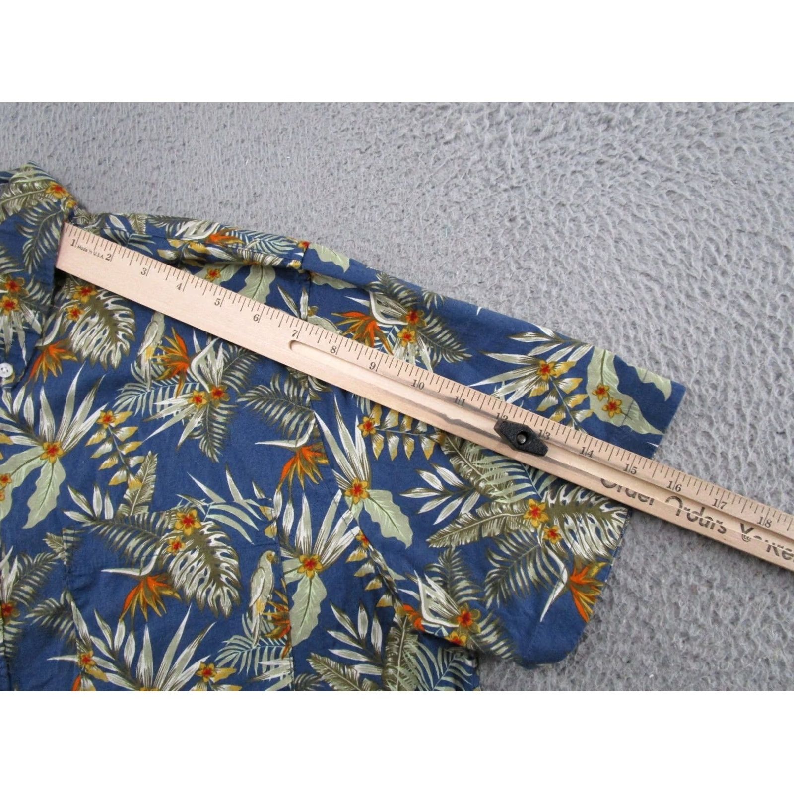 Lee Lee Button-Up Shirt Men L Blue Tropical Floral Hawaiian Cotton Short Sleeve Casual Vacation Resort Shirt Size US L / EU 52-54 / 3 - 7 Thumbnail