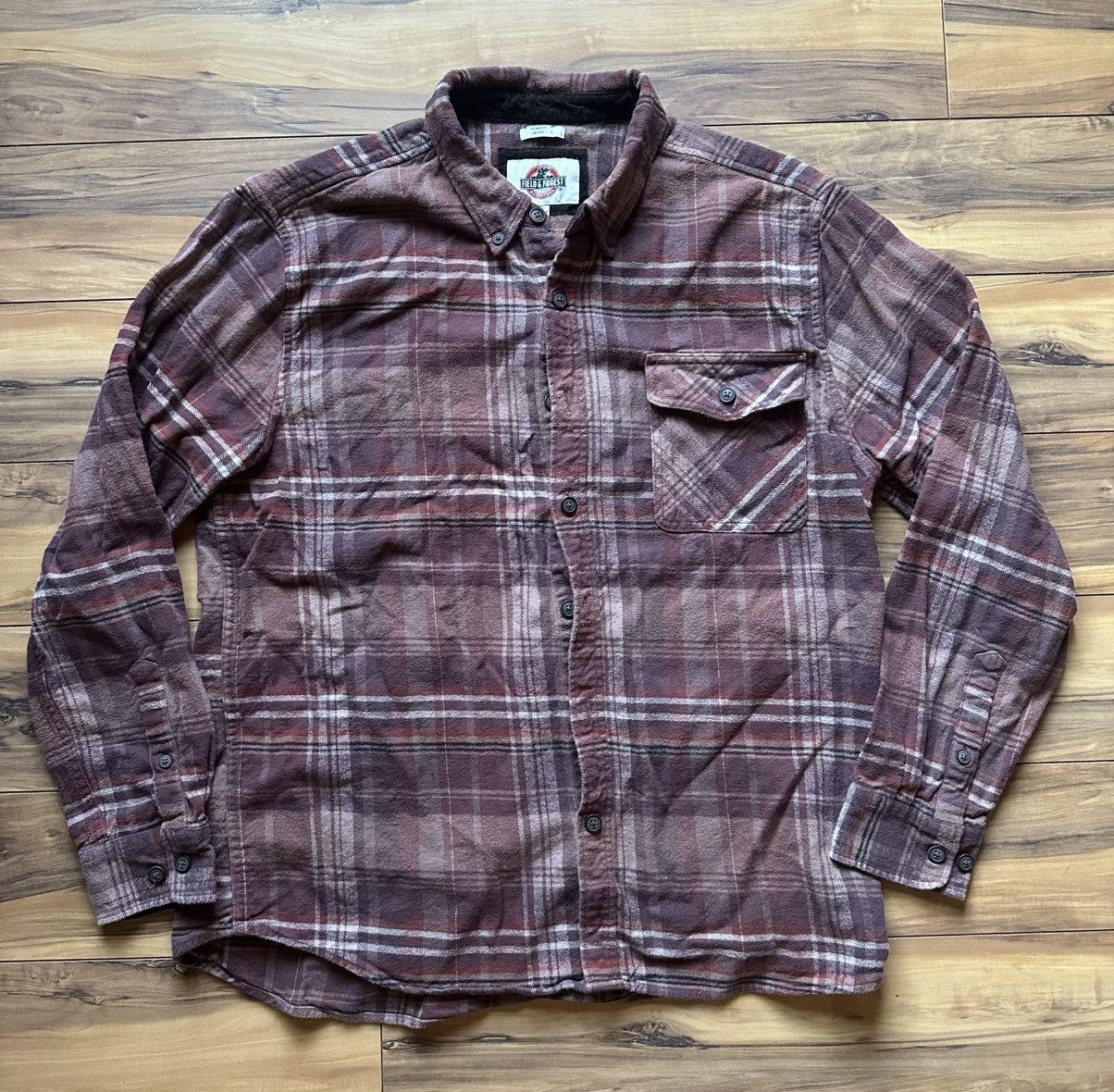Vintage Burgundy flannel shirt Size US XL / EU 56 / 4 - 1 Thumbnail