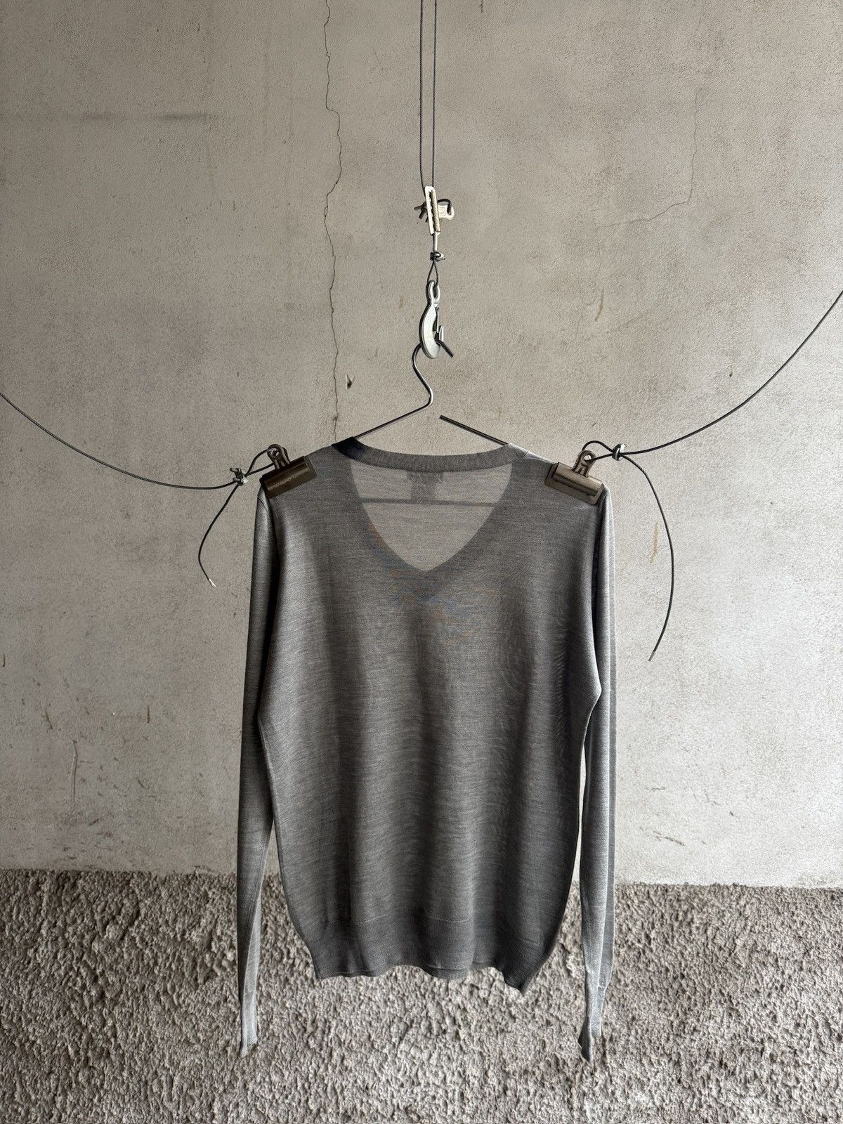 Dries Van Noten Dries Van Noten All Silk Gradient Ombré V Neck Knit Size US M / EU 48-50 / 2 - 9 Thumbnail
