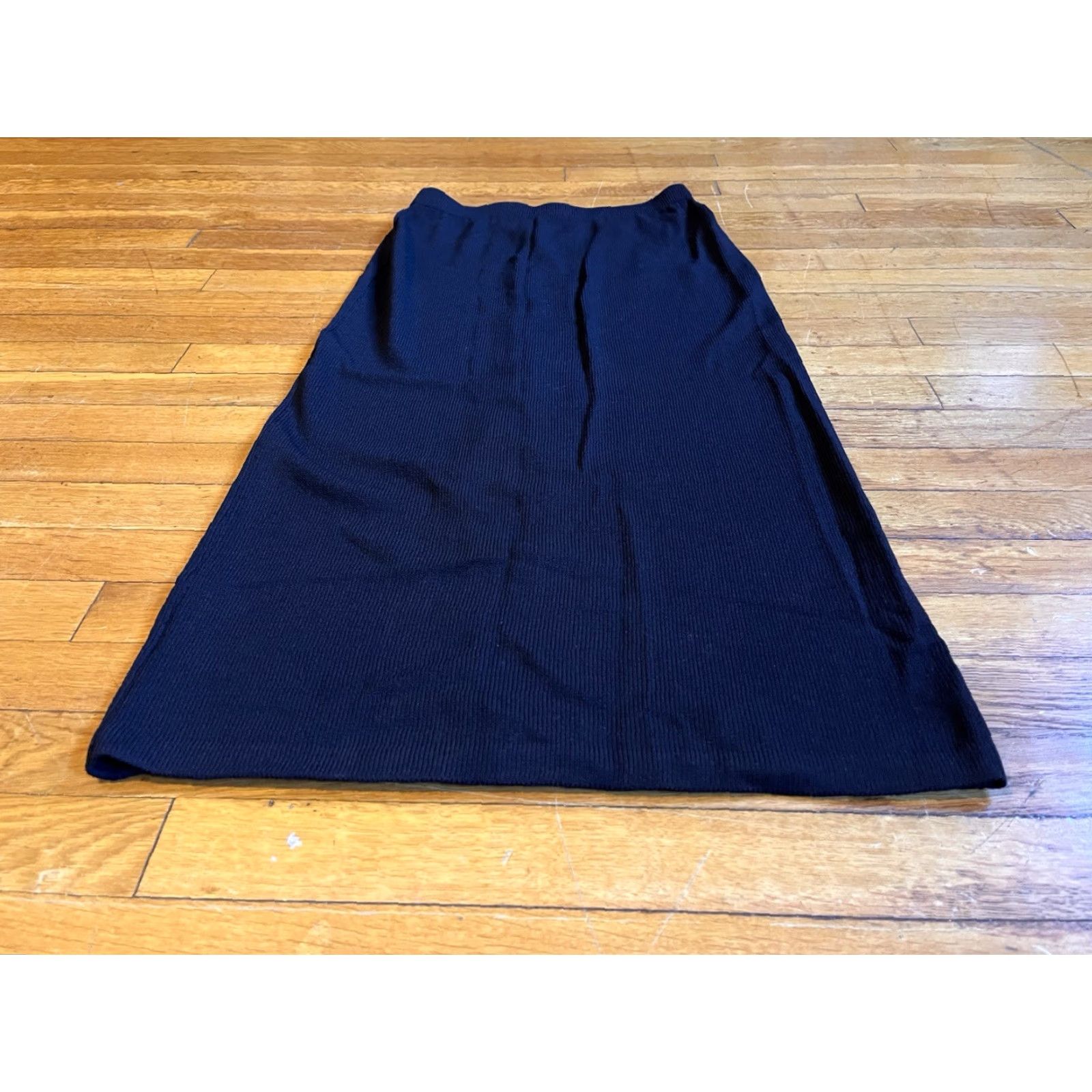 St. John St. John Basics Santana Knit Stretch Midi Skirt Women's 10 Black Size 32" / US 10 / IT 46 - 2 Thumbnail