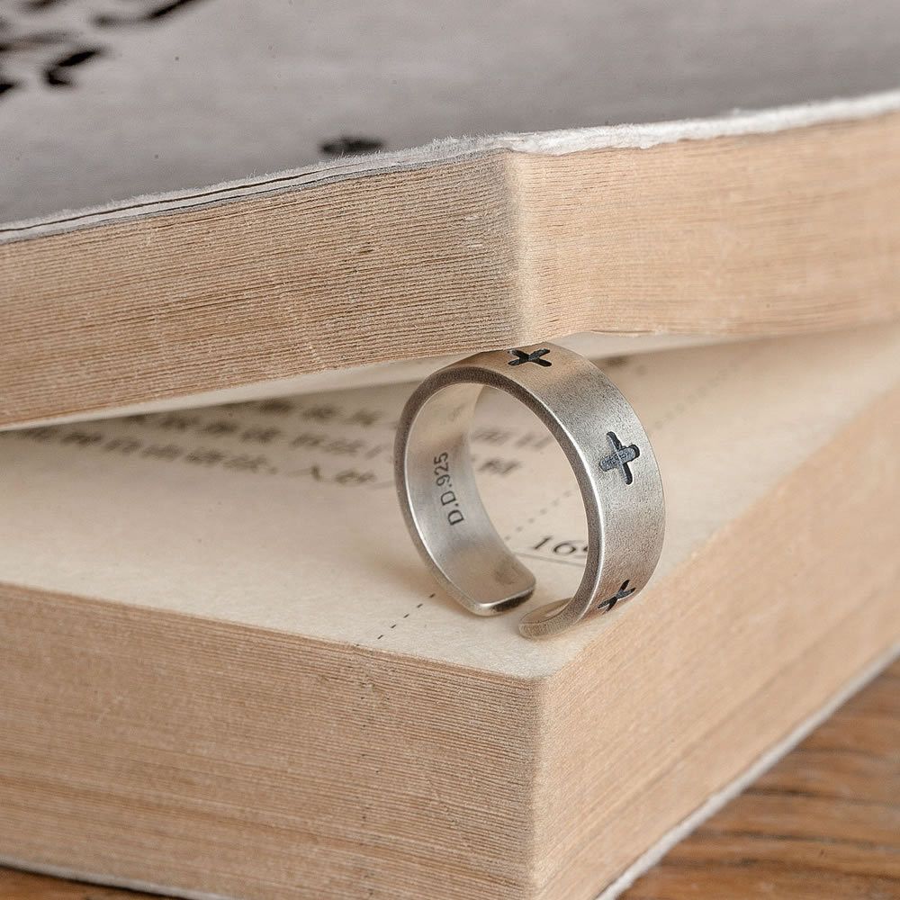 Jewelry Cross Modern Jewelry Rings Open Size Chrome Ring (Size 7-13) Size ONE SIZE - 4 Thumbnail