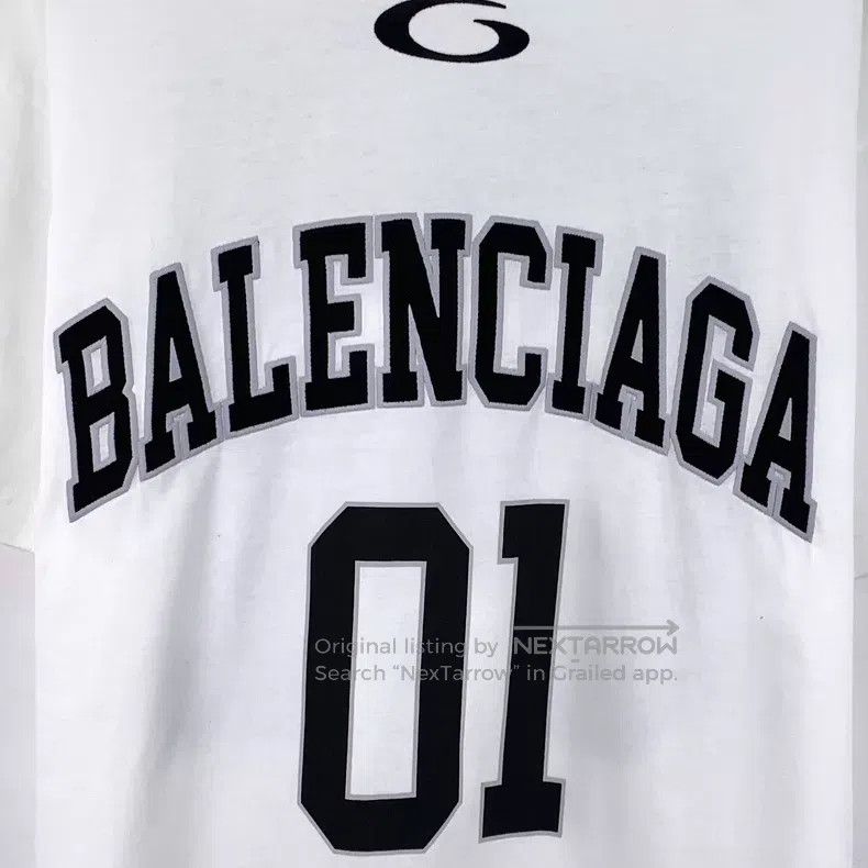 Balenciaga Balenciaga White Logo Letter Printed Cotton Short Sleeve T Size US S / EU 44-46 / 1 - 4 Thumbnail