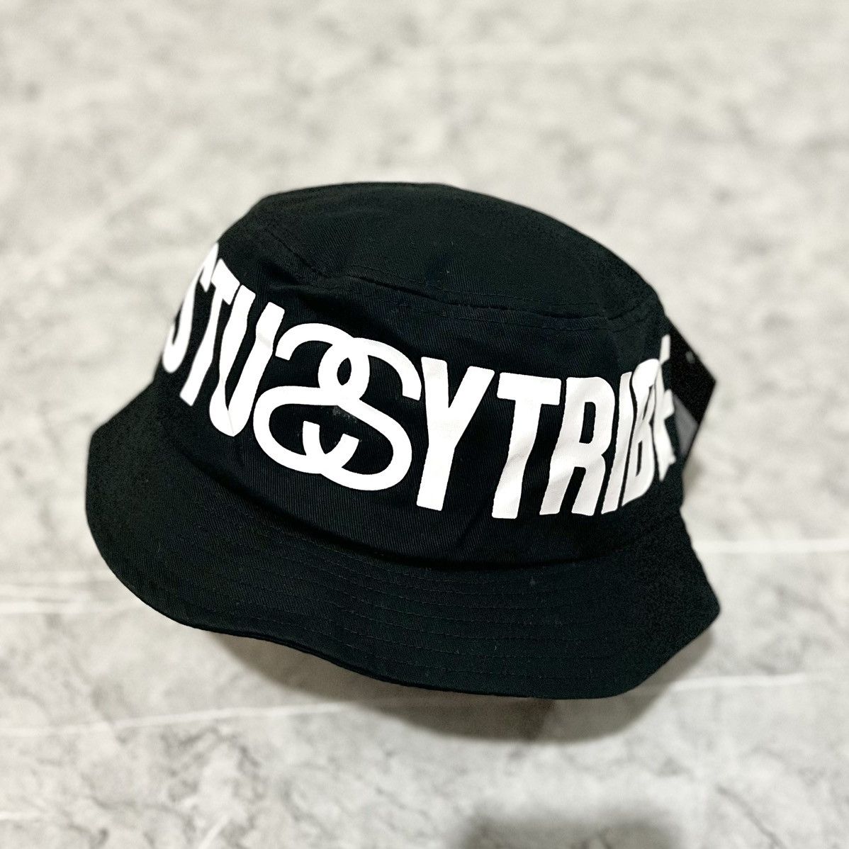 Stussy × Vintage STUSSY TRIBE BUCKET HAT BLACK Size ONE SIZE - 1 Thumbnail