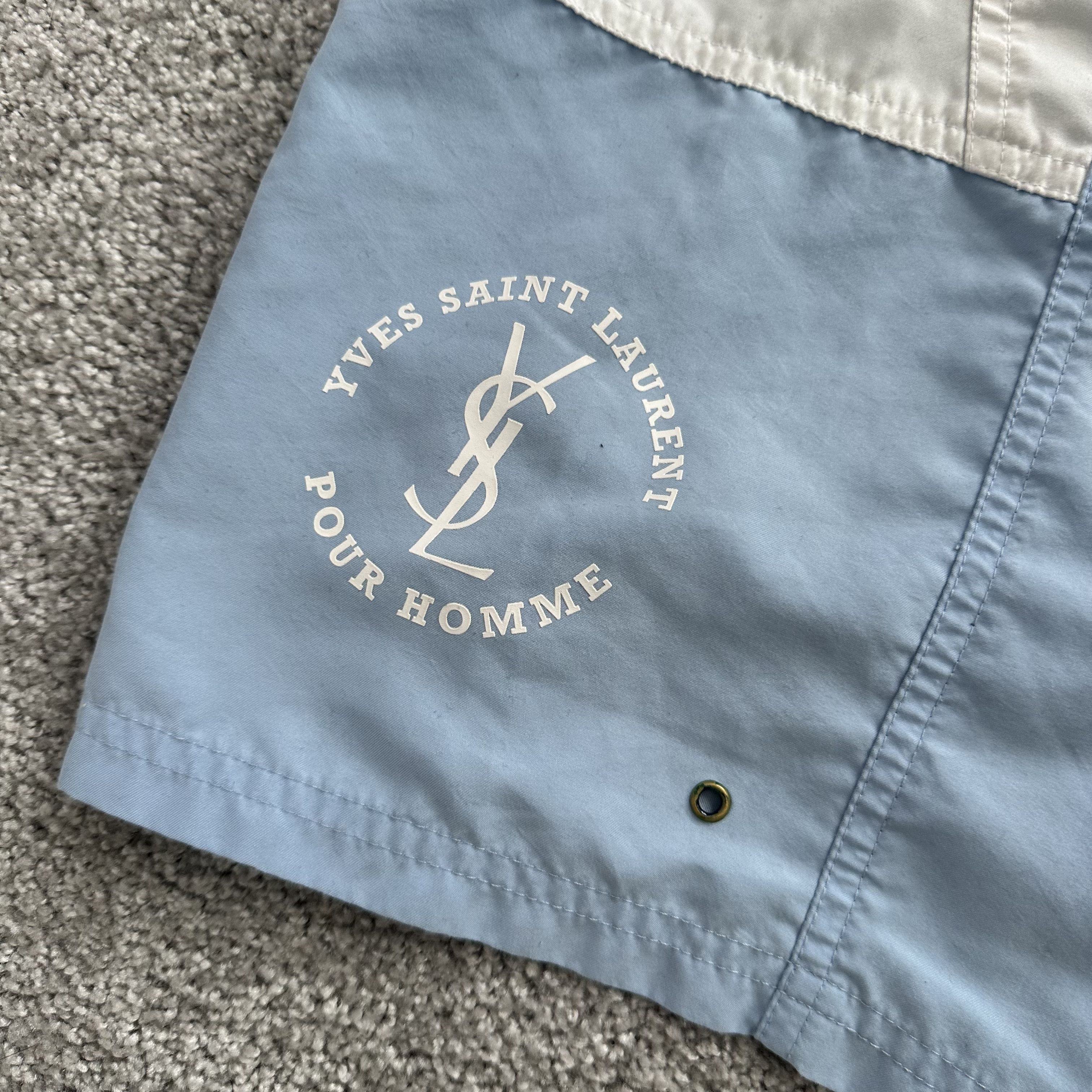 Vintage Ysl Pour Homme Yves Saint LaurentNylon beach Blue Shorts Size US 38 / EU 54 - 4 Thumbnail