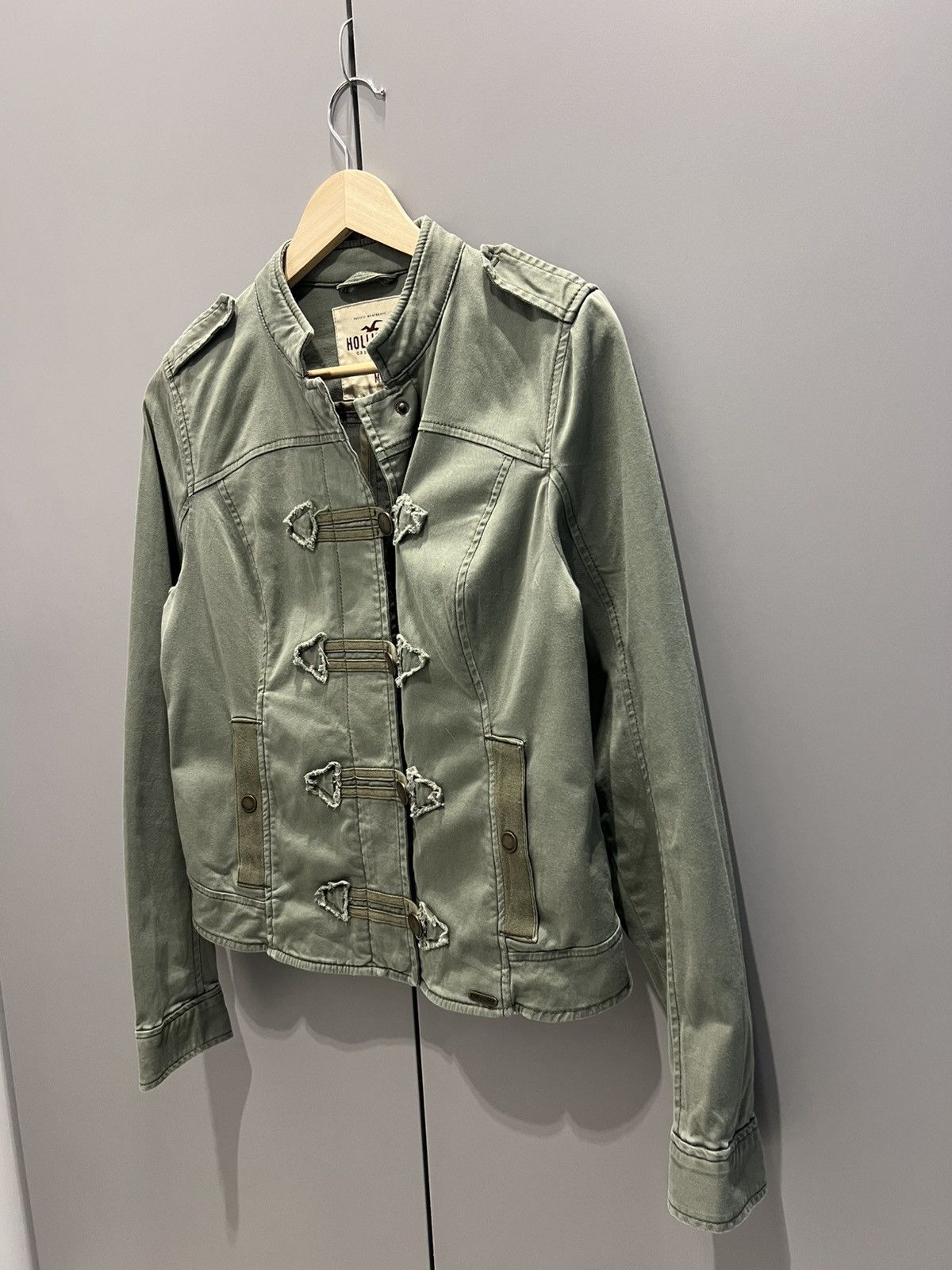 Hollister Hollister Olive Green Stretch Field Jacket Military Style Size M / US 6-8 / IT 42-44 - 16 Thumbnail