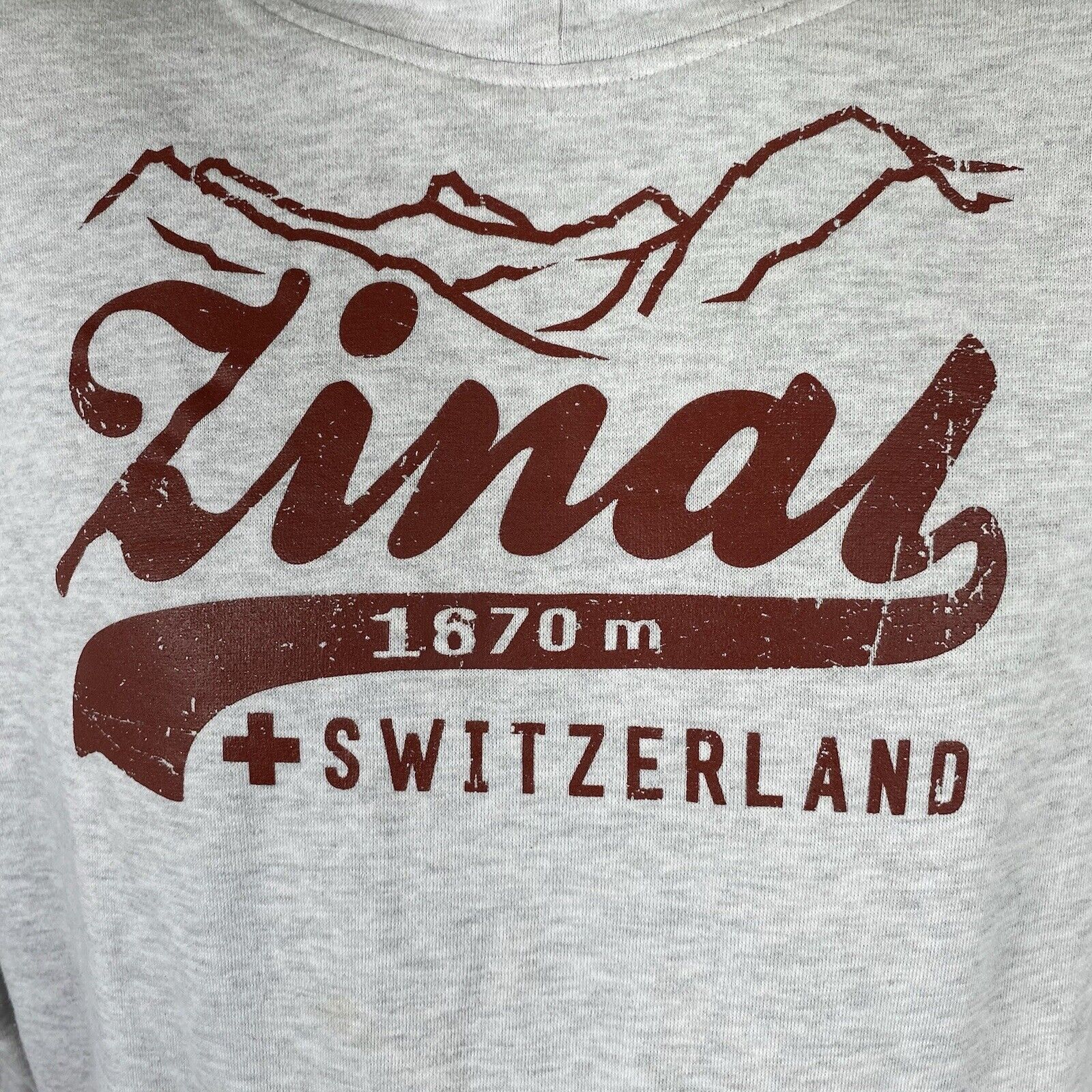 Clique Switzerland Zinal Mountain 1670 Meter High Snow Gray Hoodie Size XS / US 0-2 / IT 36-38 - 2 Thumbnail