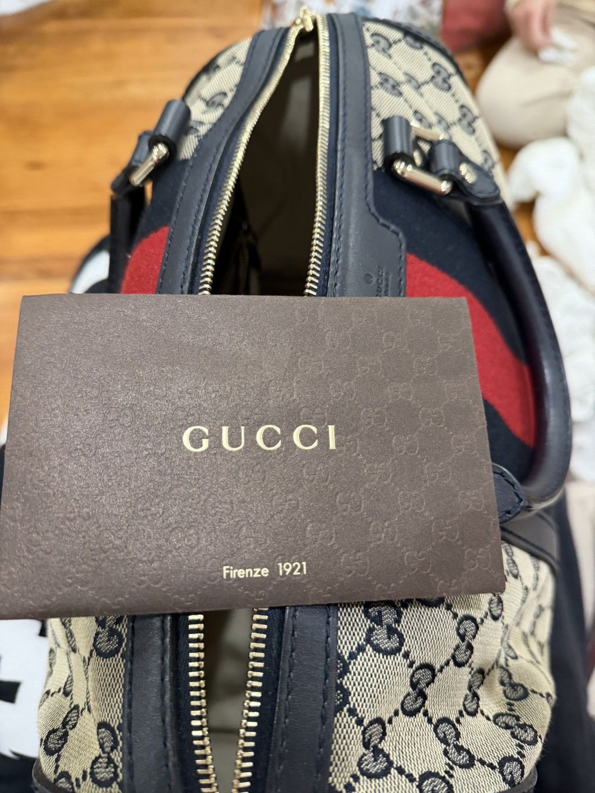 Gucci Gucci GG Canvas Boston Navy Medium Size ONE SIZE - 16 Thumbnail