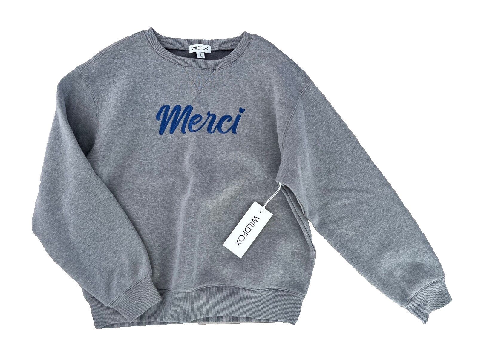 Wildfox Wildfox Merci Cody Sweatshirt Heathered Grey ( S ) Size S / US 4 / IT 40 - 1 Thumbnail