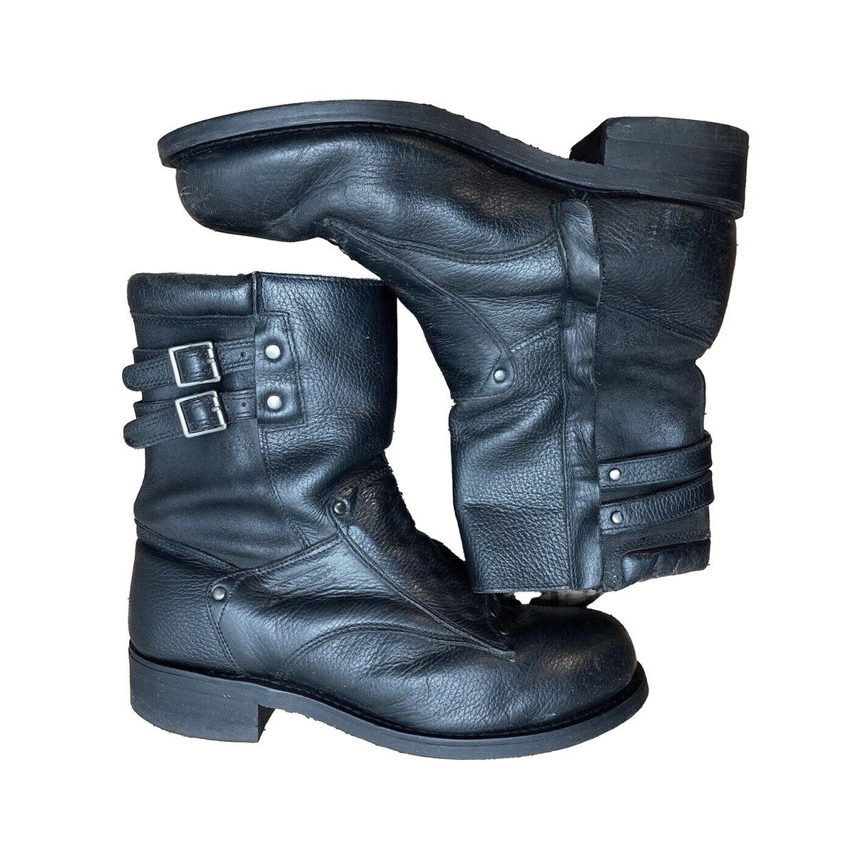 Vintage × Xelement ★ Xelement, Motorcycle Leather Dual Zipper Riding Boots Size US 12 / EU 45 - 5 Thumbnail