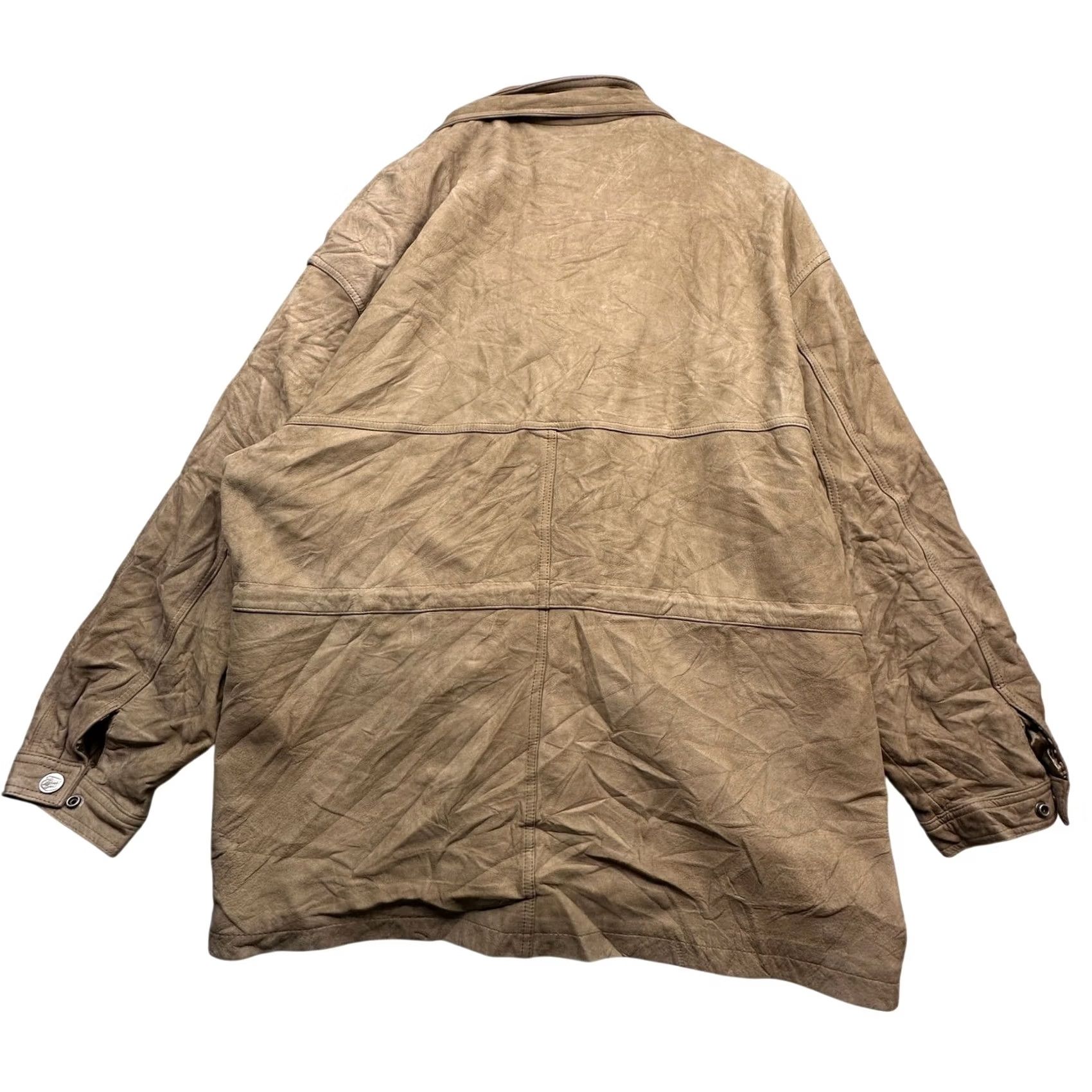Vintage VINTAGE Reed Leather Barn Chore Coat Jacket Mens XL Khaki Tan Butter Soft Heavy Lined Coat Size US XL / EU 56 / 4 - 2 Thumbnail