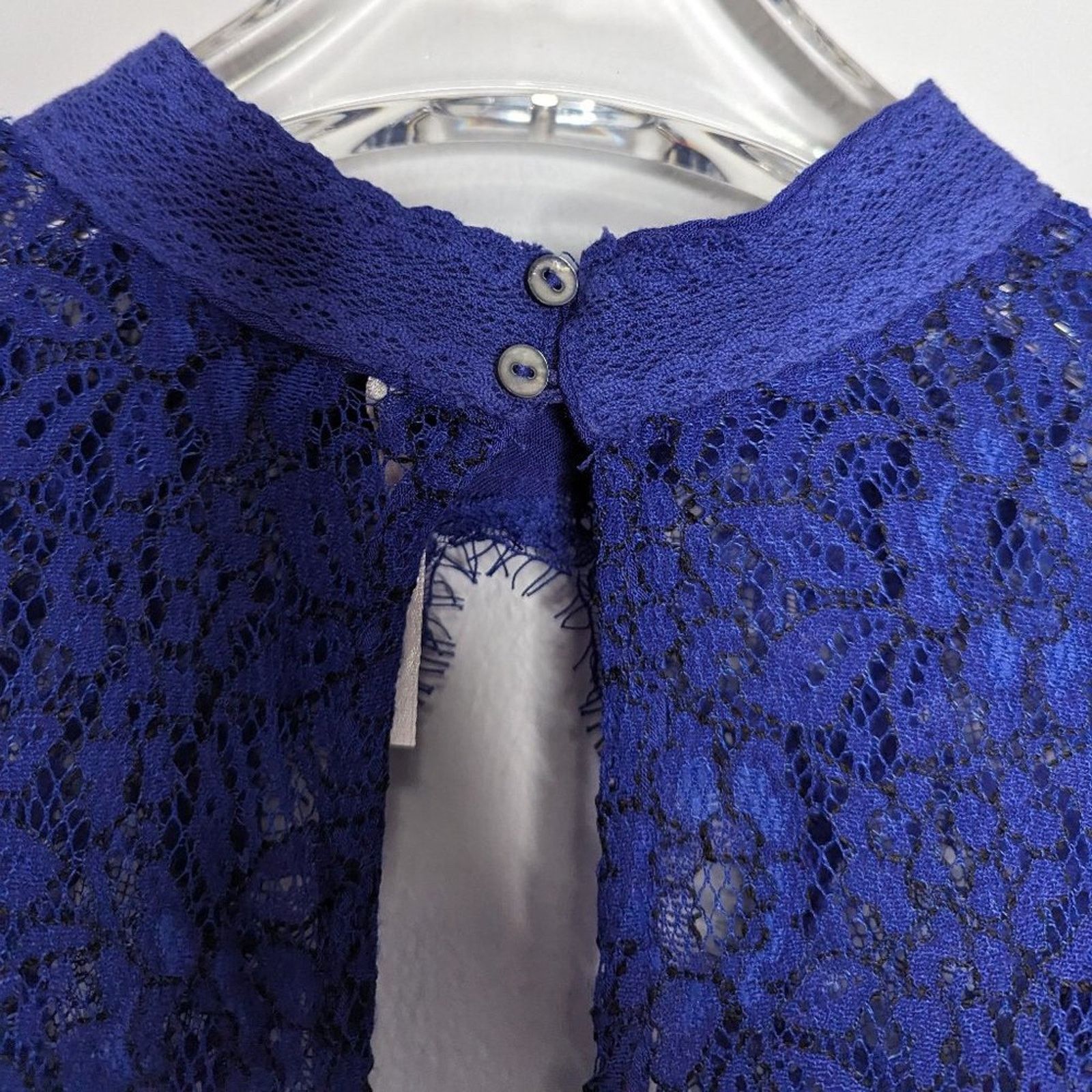 Free People Free People Blue Tell Tale Tunic Dress Long Sleeve Lace S Size S / US 4 / IT 40 - 9 Thumbnail