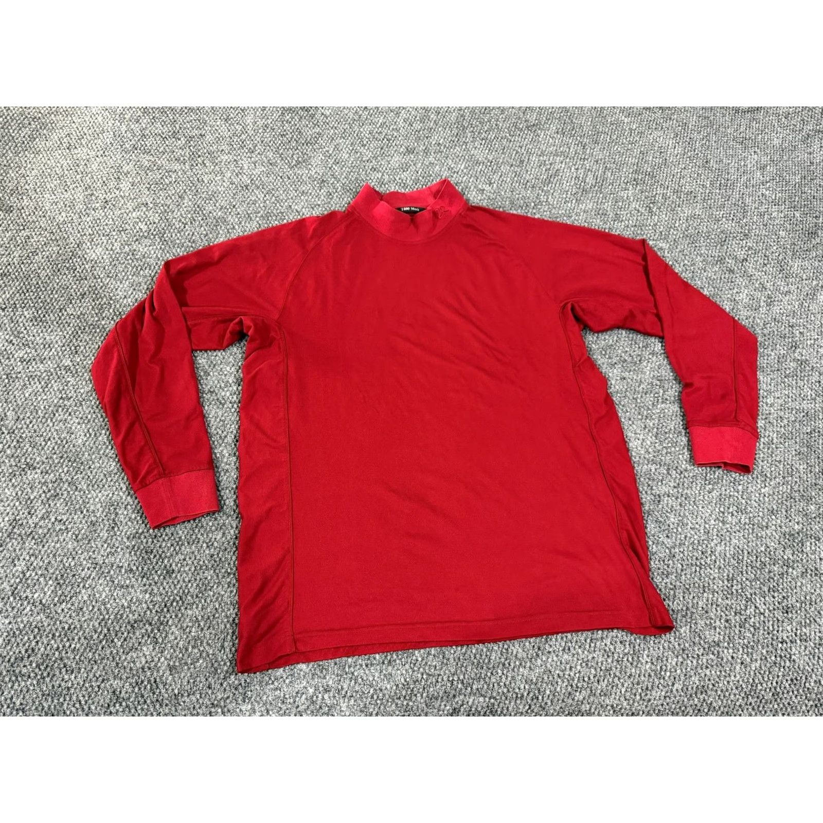 Vintage Zero Restriction Mock Neck Top Mens L Red Geometric Long Sleeve Pullover Casual Embroidered All Seasons Lightweight Stretch Size US L / EU 52-54 / 3 - 3 Thumbnail