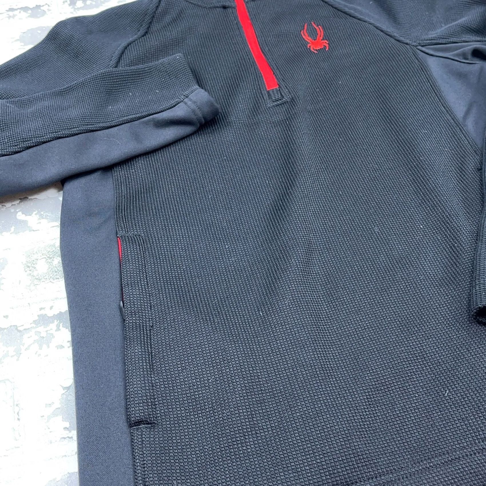 Spyder Spyder Sweater Men Medium Black Red Pull Over Jacket Thermal Waffle Knit Layer Size US M / EU 48-50 / 2 - 3 Thumbnail