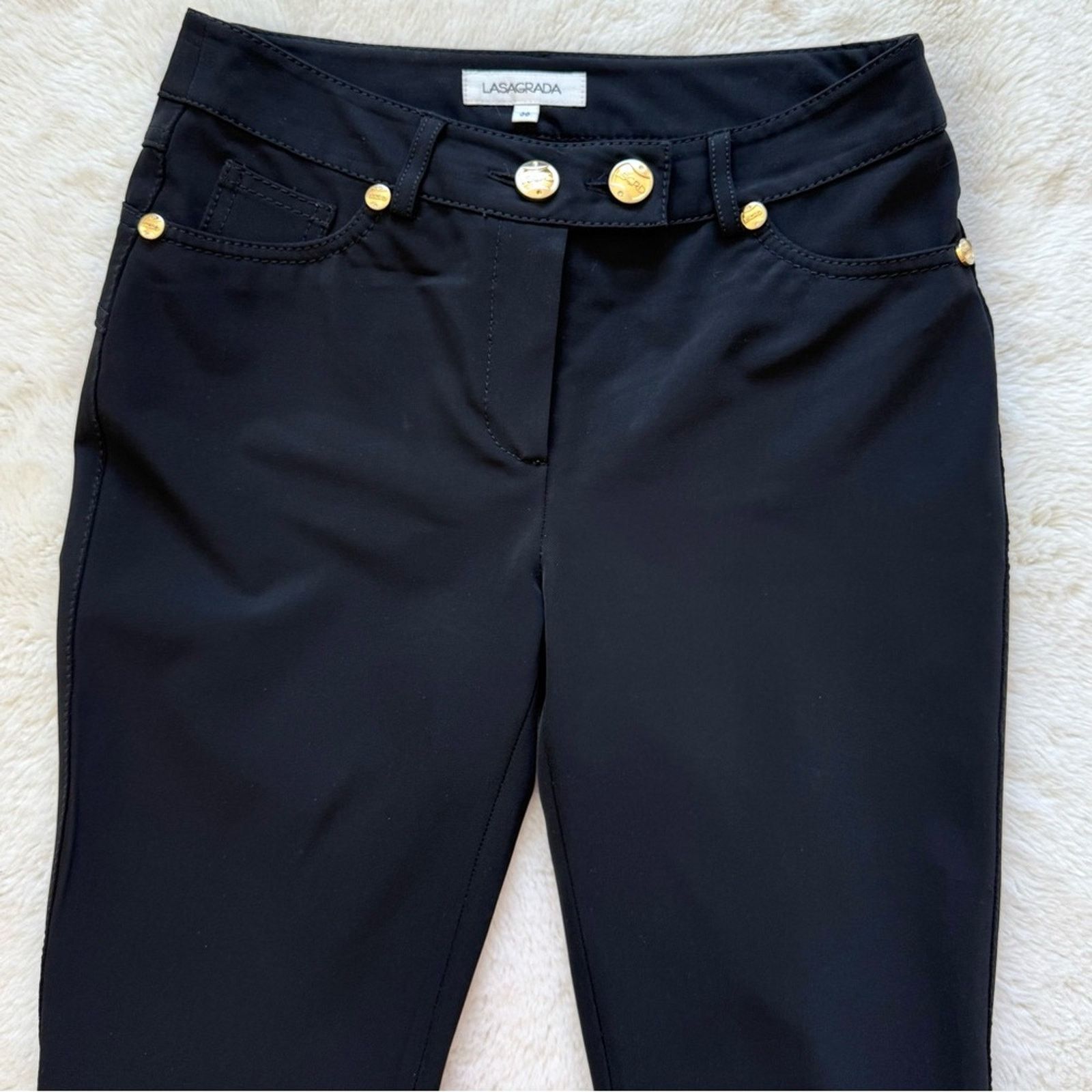 Other Lasagrada women black pants size 36 EU or 4 US Size 27" / US 4 / IT 40 - 2 Thumbnail