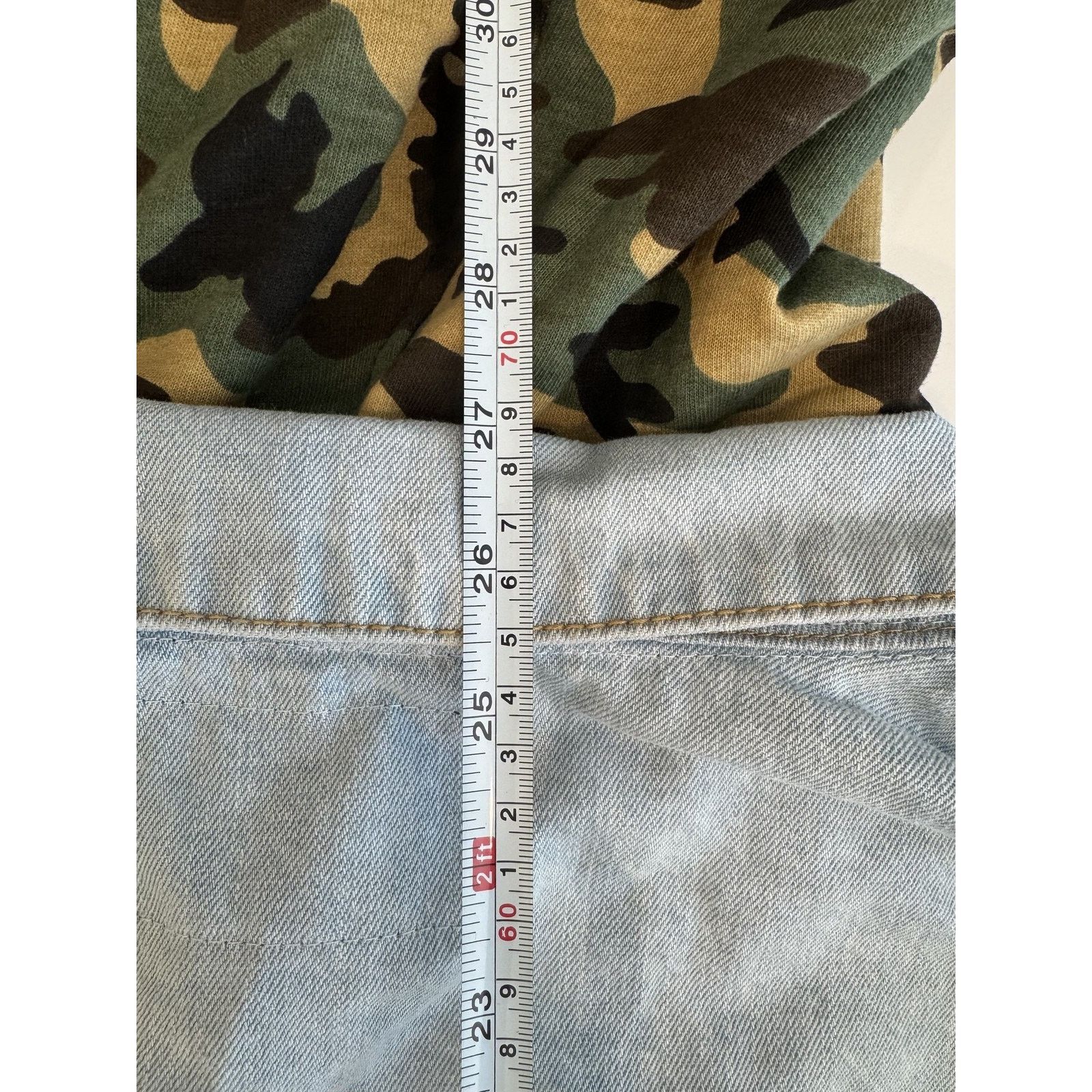 Forever 21 Fashion Nova Mens Large Blue Denim Camo Hood Streetwear Jean Size US L / EU 52-54 / 3 - 6 Thumbnail