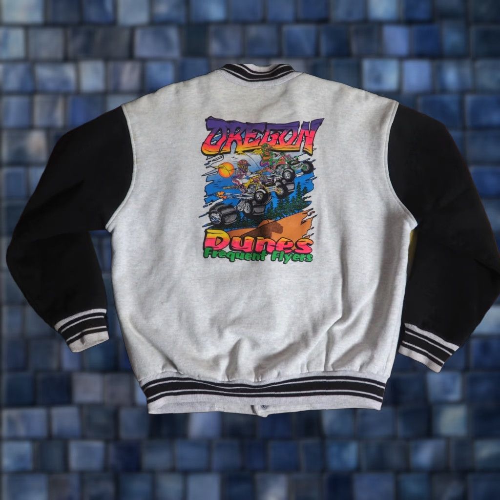 Fruit Of The Loom VTG Fruit of the Loom Oregon Dunes ATV Moto MX Gray Sweatshirt Jacket Mens XL Crew Neck Snap Long Sleeve Logo All Seasons 90s Pullover Sweatshirt Size US XL / EU 56 / 4 - 1 Thumbnail