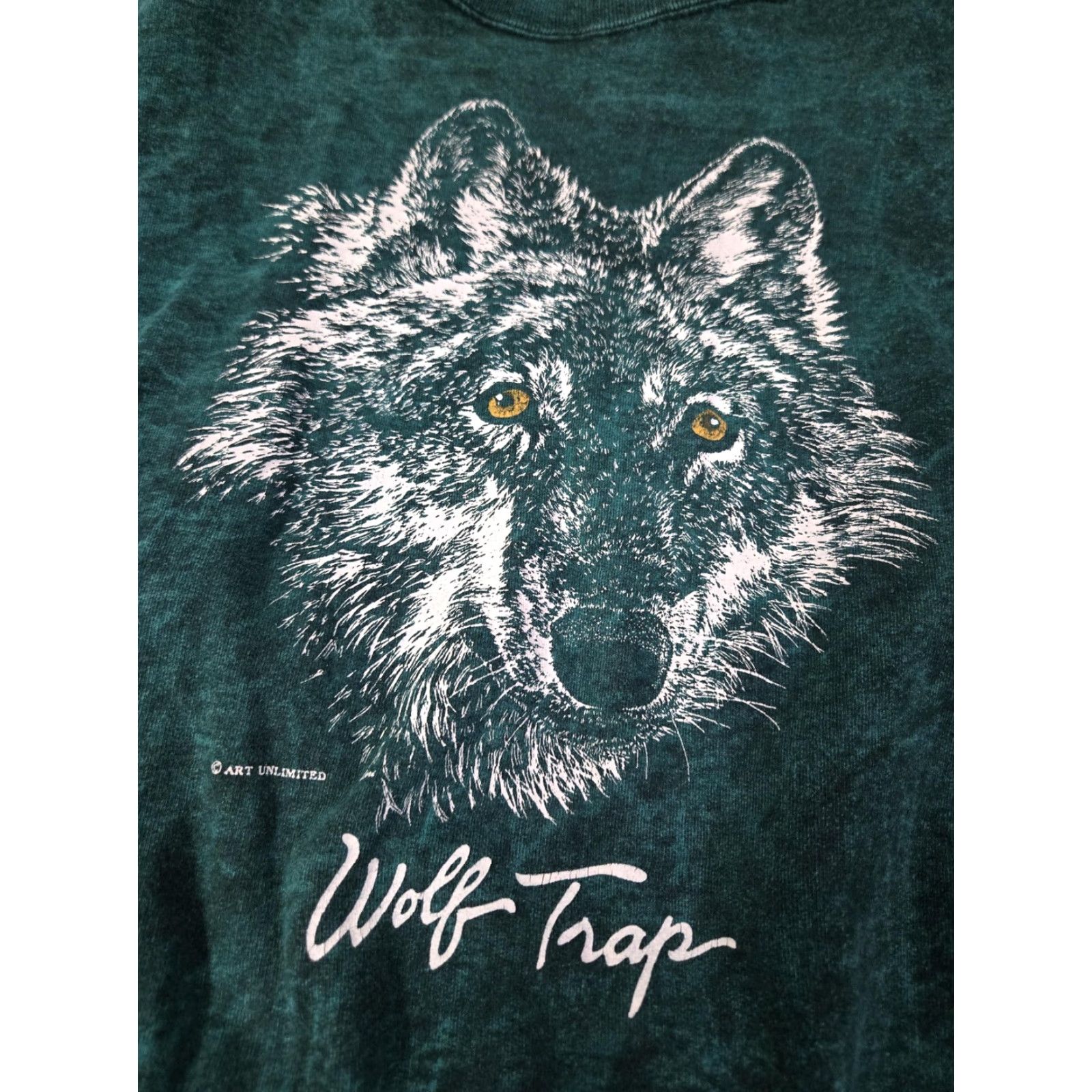 Vintage VINTAGE Art Unlimited Sweatshirt Mens 2XL Green Wolf Trap Made in USA 90s Size US XXL / EU 58 / 5 - 4 Thumbnail
