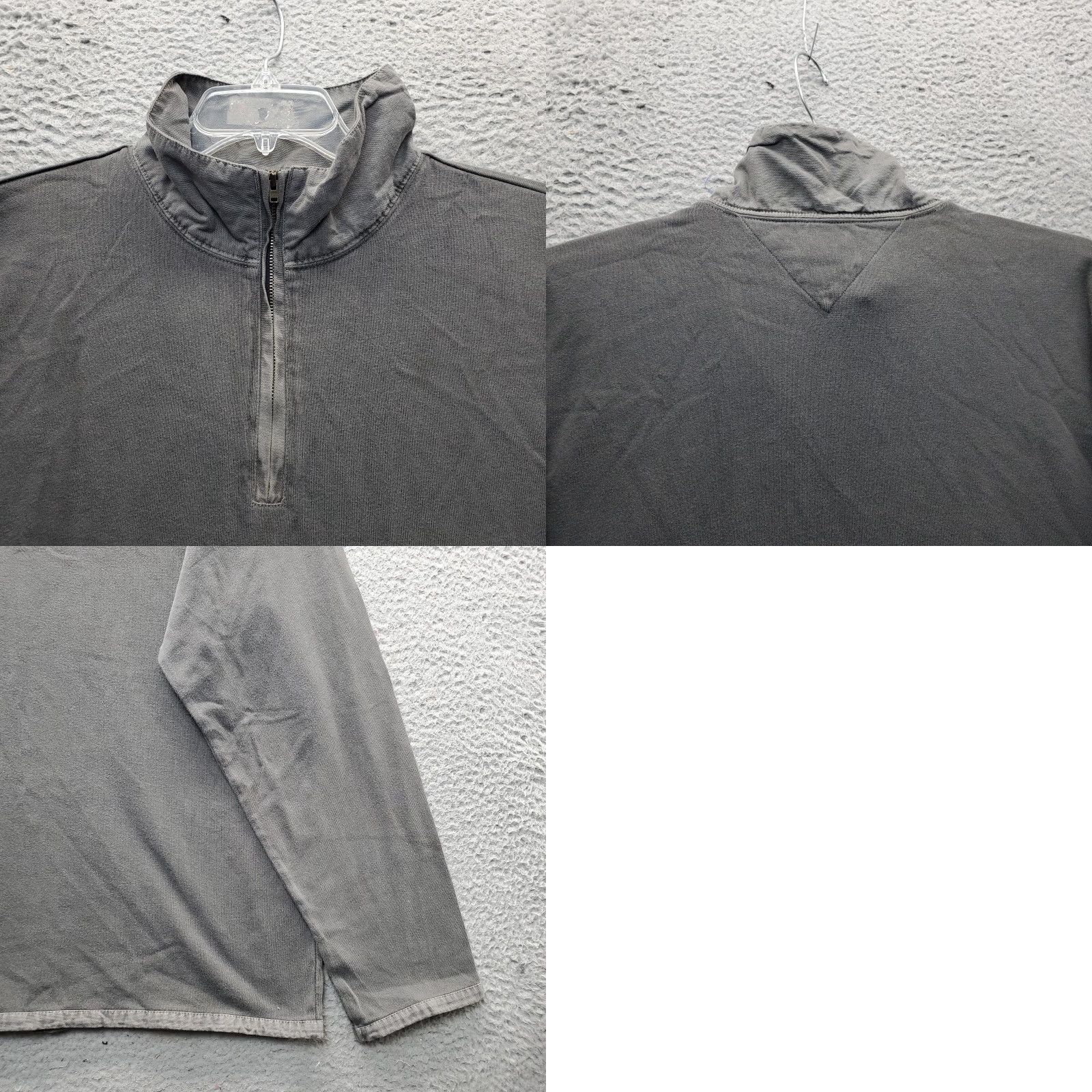 Tommy Hilfiger Tommy Hilfiger Mens XL Gray 1/4 Zip Pullover Shirt Long Sleeve Authentic Fit 100% Cotton Size US XL / EU 56 / 4 - 8 Thumbnail