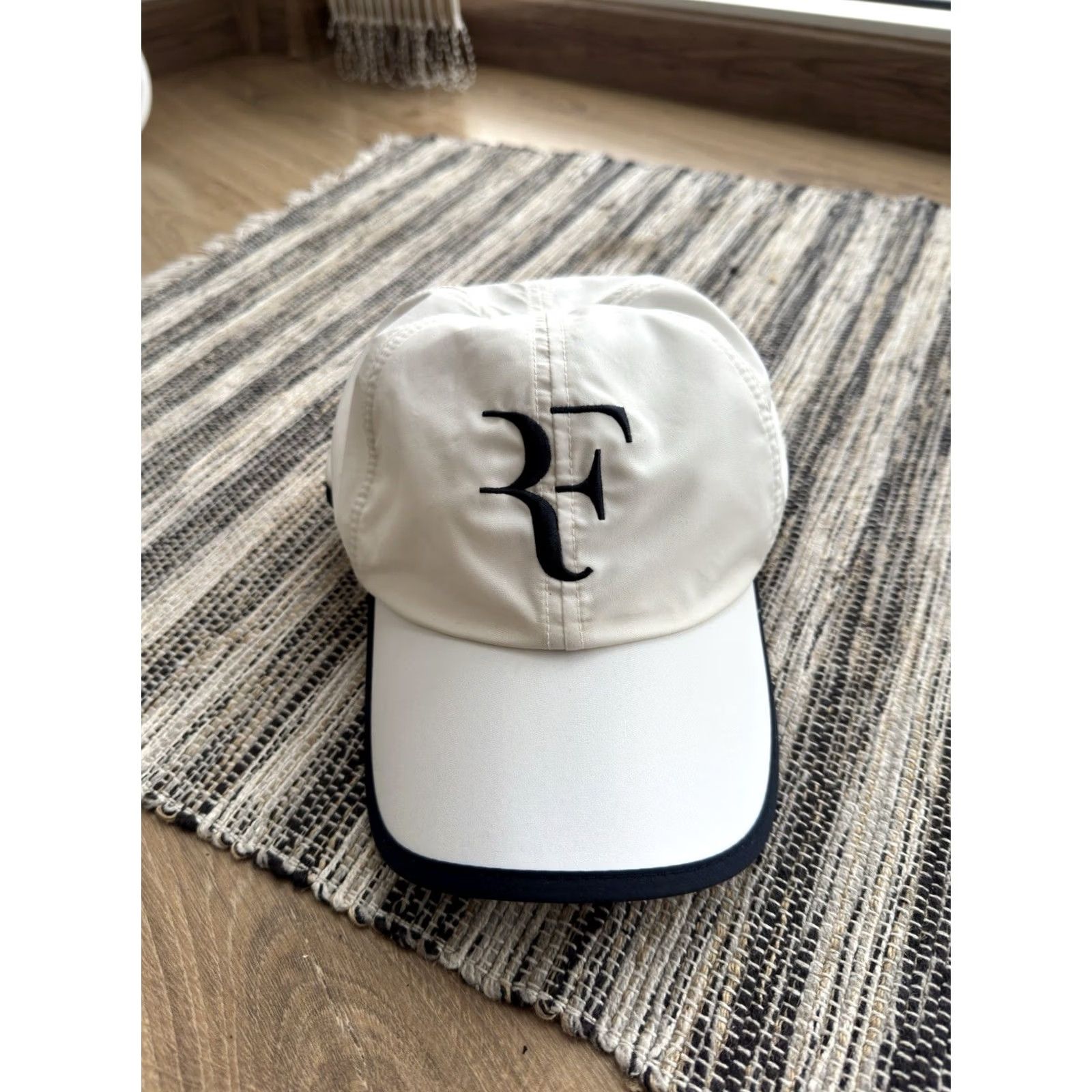 Nike VINTAGE Nike RF Big Logo Tennis Nylon White Cap One Size Men Size ONE SIZE - 2 Thumbnail