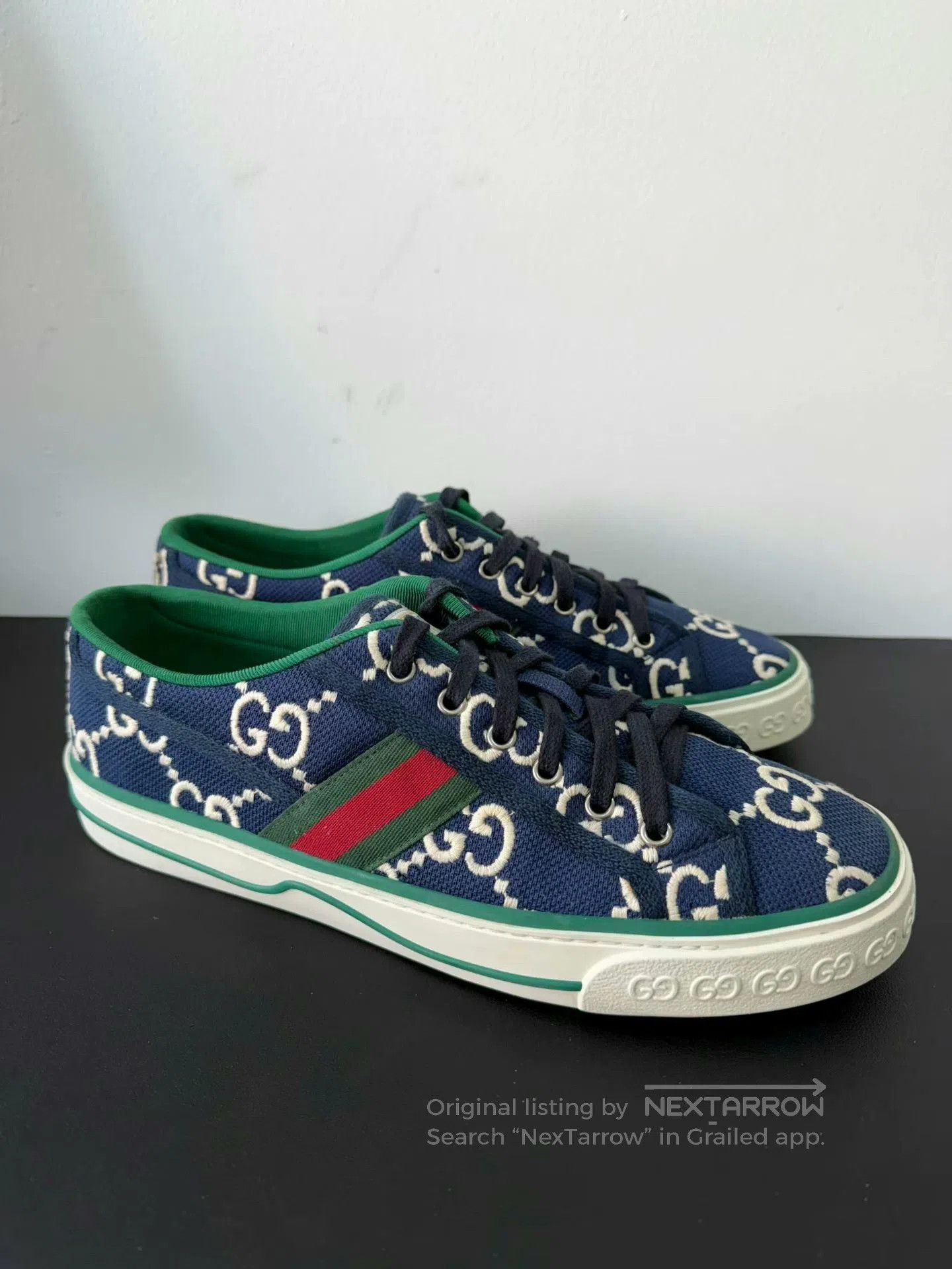 Gucci gucci 1977 vintage sneakers in navy green. Size US 9.5 / EU 42-43 - 3 Thumbnail