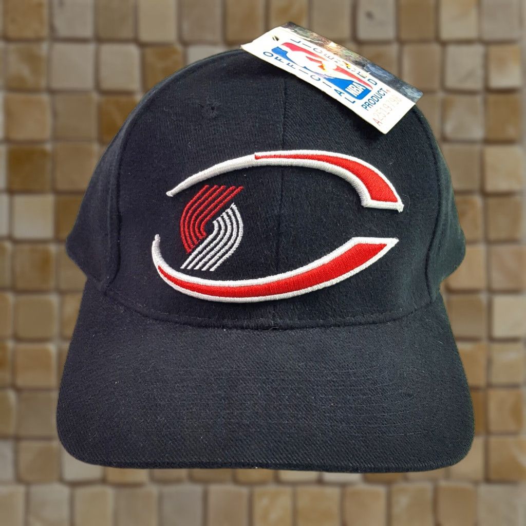 NBA VINTAGE Portland Trail Blazers NBA Baseball Cap Hat Adjustable Black Men 90s Sports Embroidered Draft Premier Retro Cap Size 44L - 1 Thumbnail