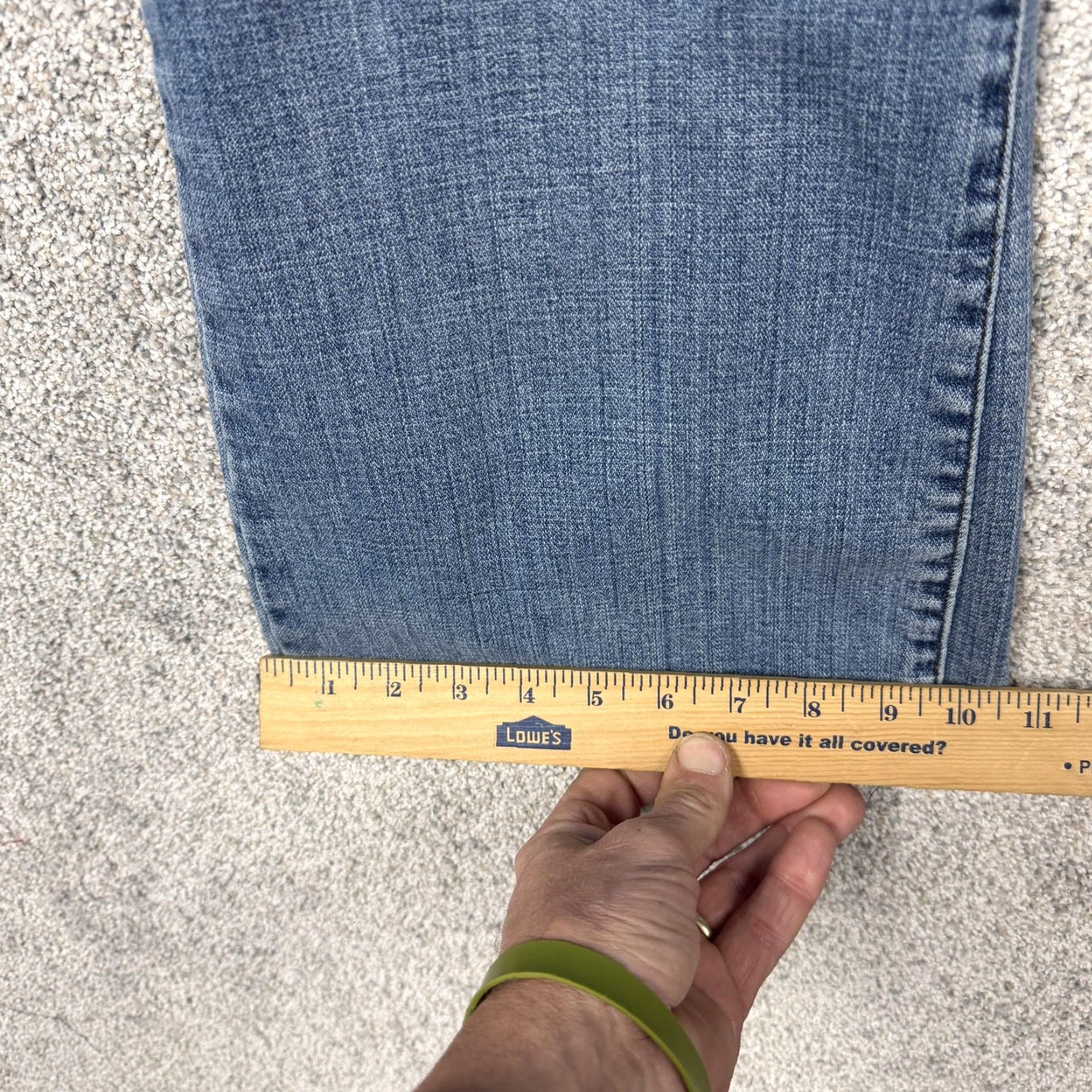 Levi's Levis Jeans 24W Plus Blue Stretch Denim Flare Raw Hem Crop 26.5in Inseam 43in Waist Womens Plus Size 24W Medium Denim Jeans Size 42" / US 20 - 3 Thumbnail