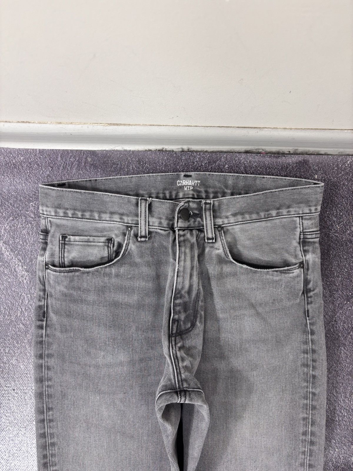 Carhartt Carhartt WIP Vicious Men’s Slim Straight Grey Pants Jeans Size US 31 - 6 Thumbnail