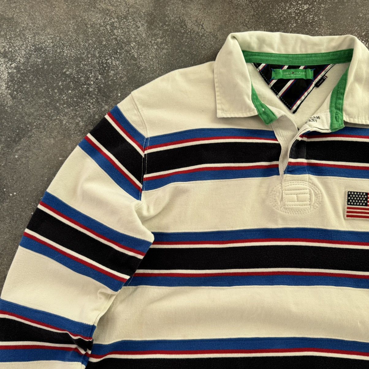 Tommy Hilfiger × Vintage Tommy Hilfiger Vintage USA Rugby Long Sleeve Shirt Size US XL / EU 56 / 4 - 2 Thumbnail