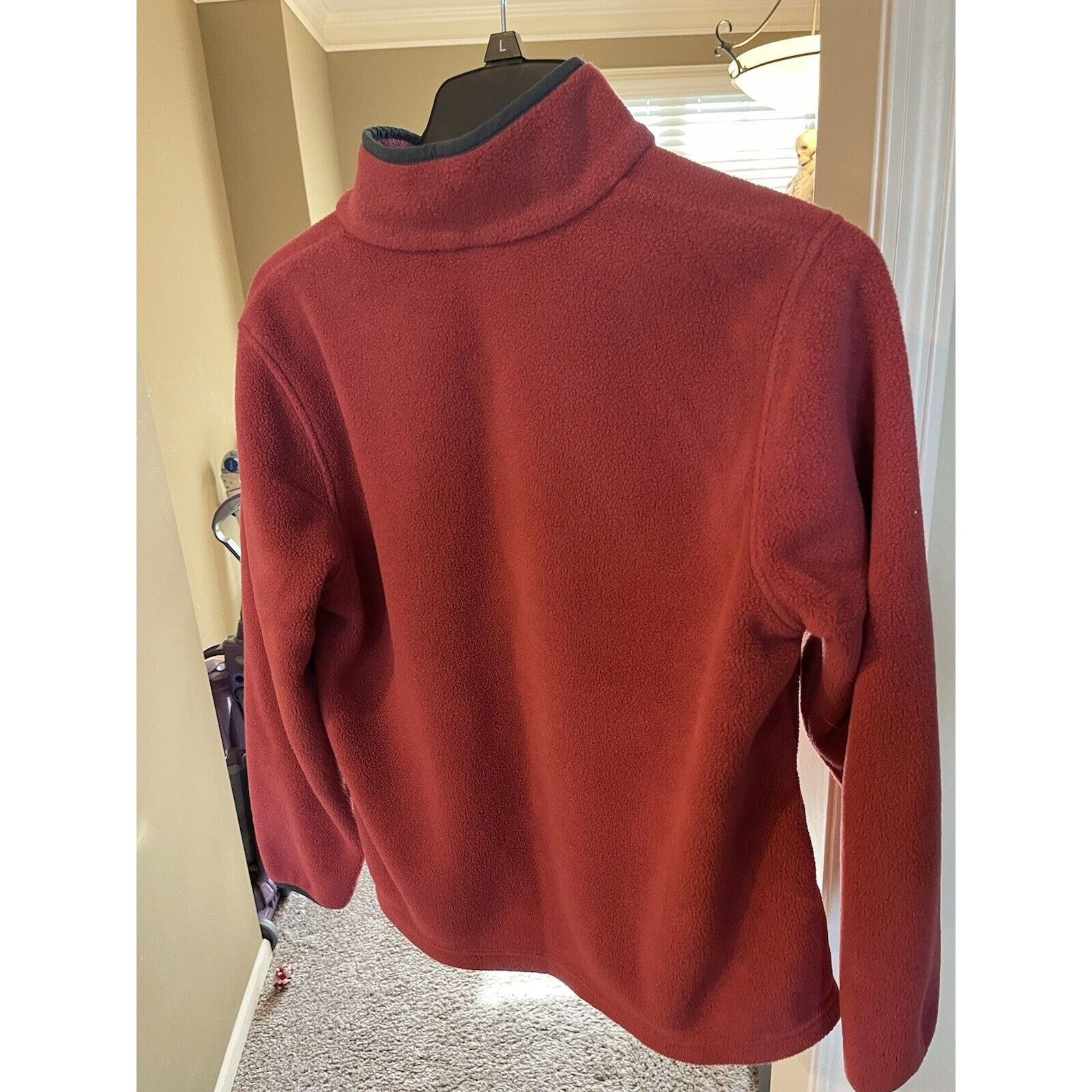 L.L. Bean LL Bean Jacket Womens M Red 1/4 Snap Sweater Fleece Pullover Size M / US 6-8 / IT 42-44 - 3 Thumbnail