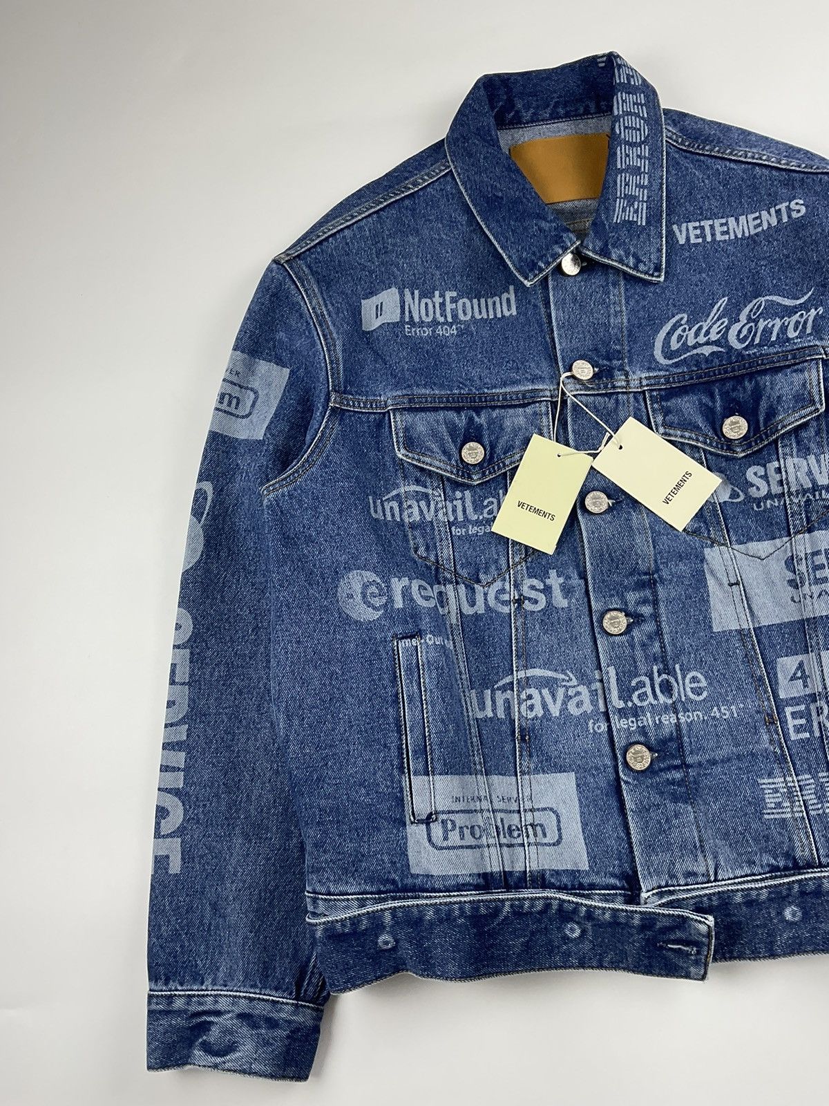 Vetements Vetements F/W'19 Error-Print Denim Jacket Size US M / EU 48-50 / 2 - 3 Thumbnail