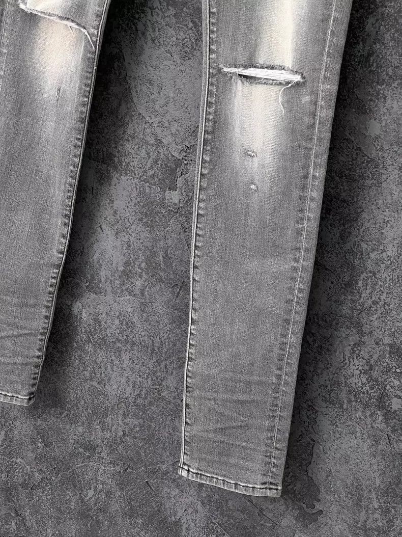 Amiri Amiri Smoke gray distressed pure cotton jeans Size US 28 / EU 44 - 5 Thumbnail